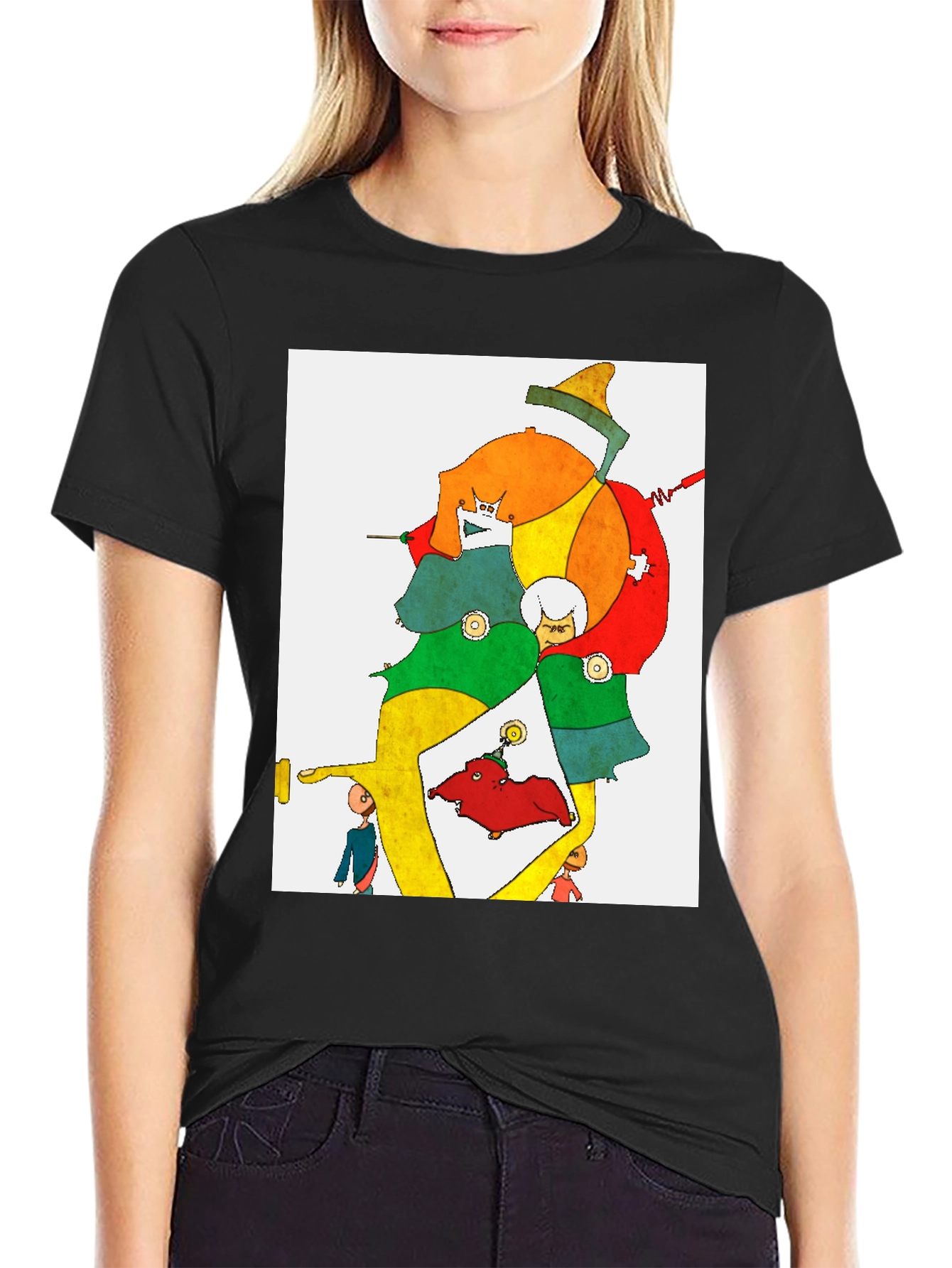 Black Abstract Art Graphic Tee - Unique Design view 2