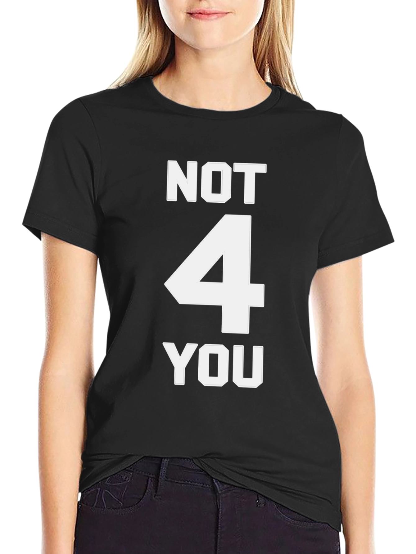 Black Not 4 You Graphic Tee - Men's Black Cotton T-Shirt view 2