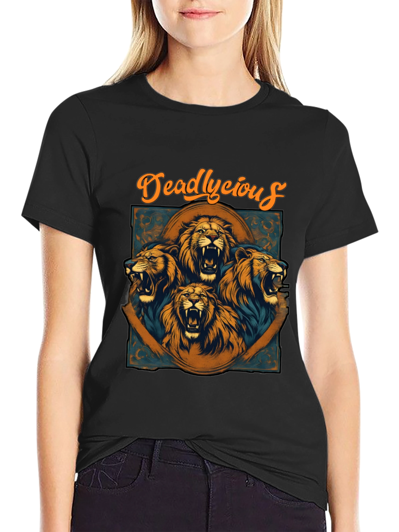 Black Deadlycious Lion Graphic Tee - Mens view 2