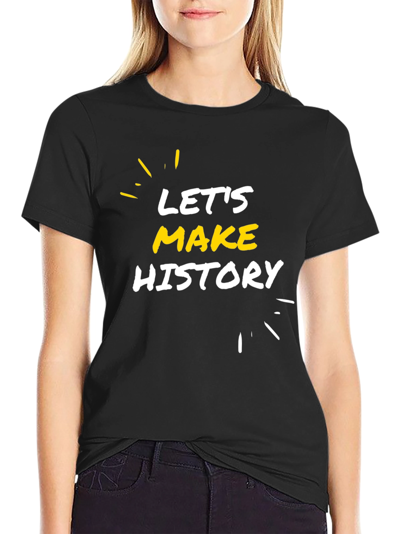 Black Let's Make History Black Graphic Tee view 2