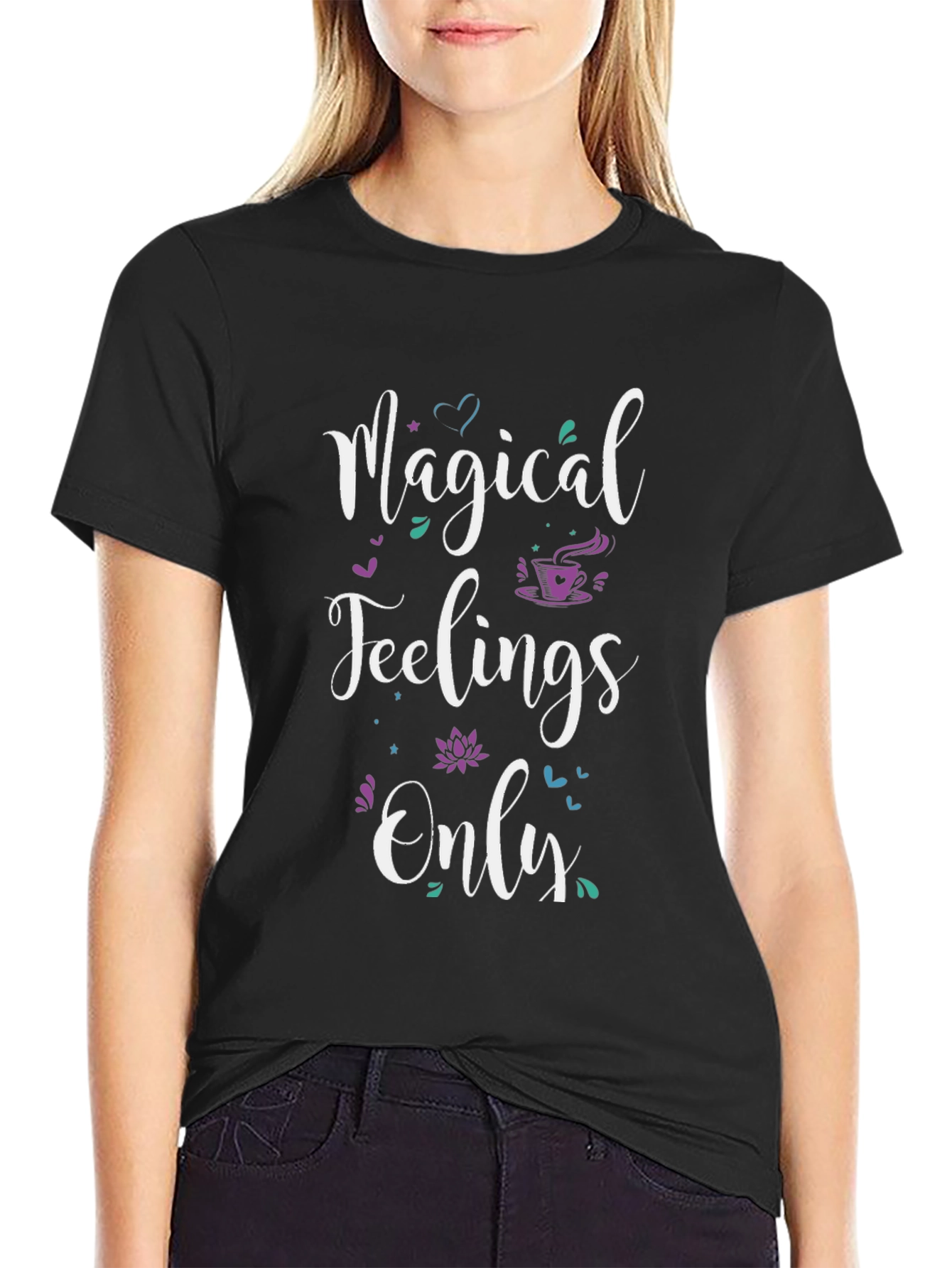 Black Magical Feelings Only Graphic Tee view 2