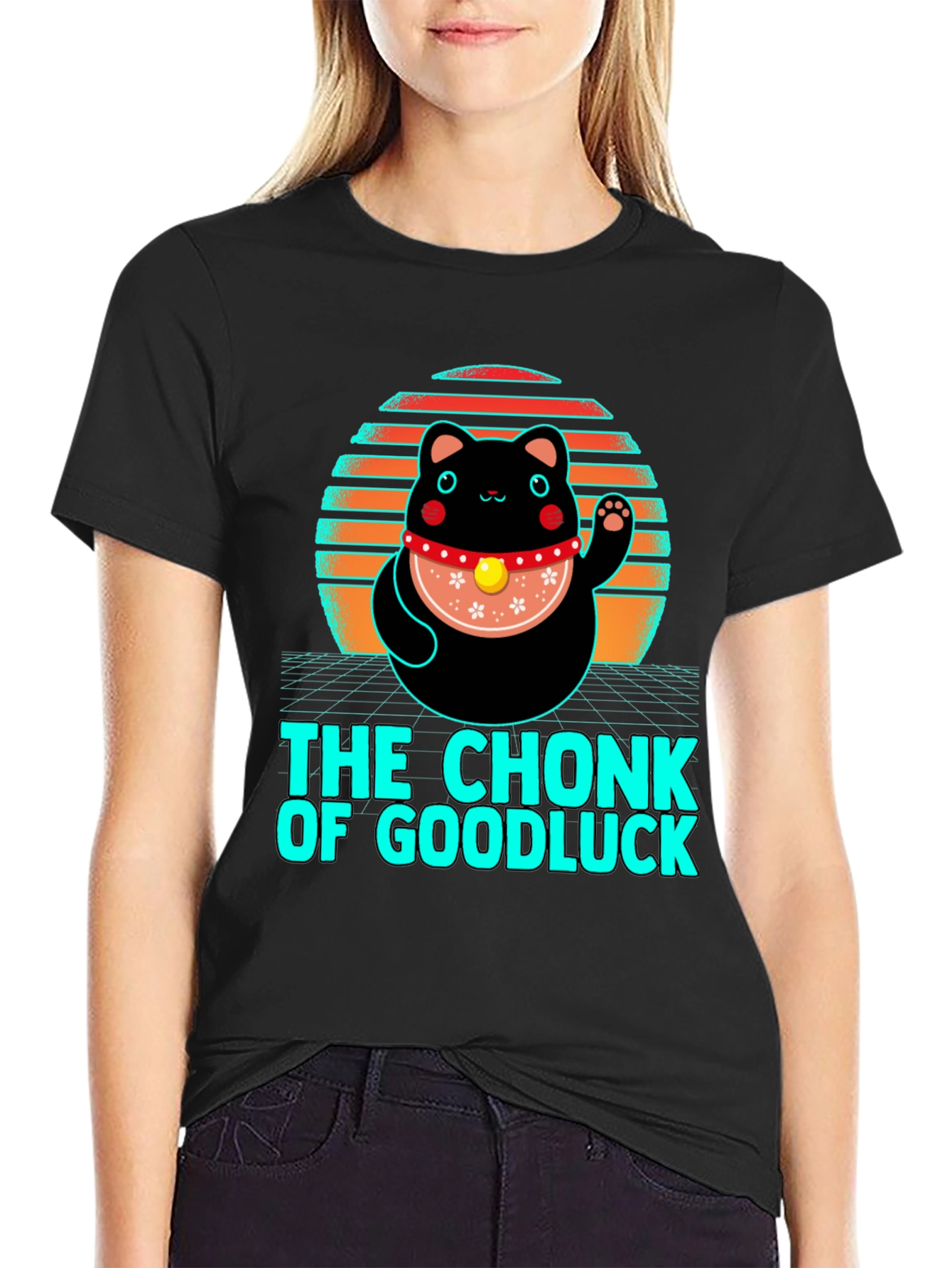 Black Chonk of Good Luck T-Shirt view 2