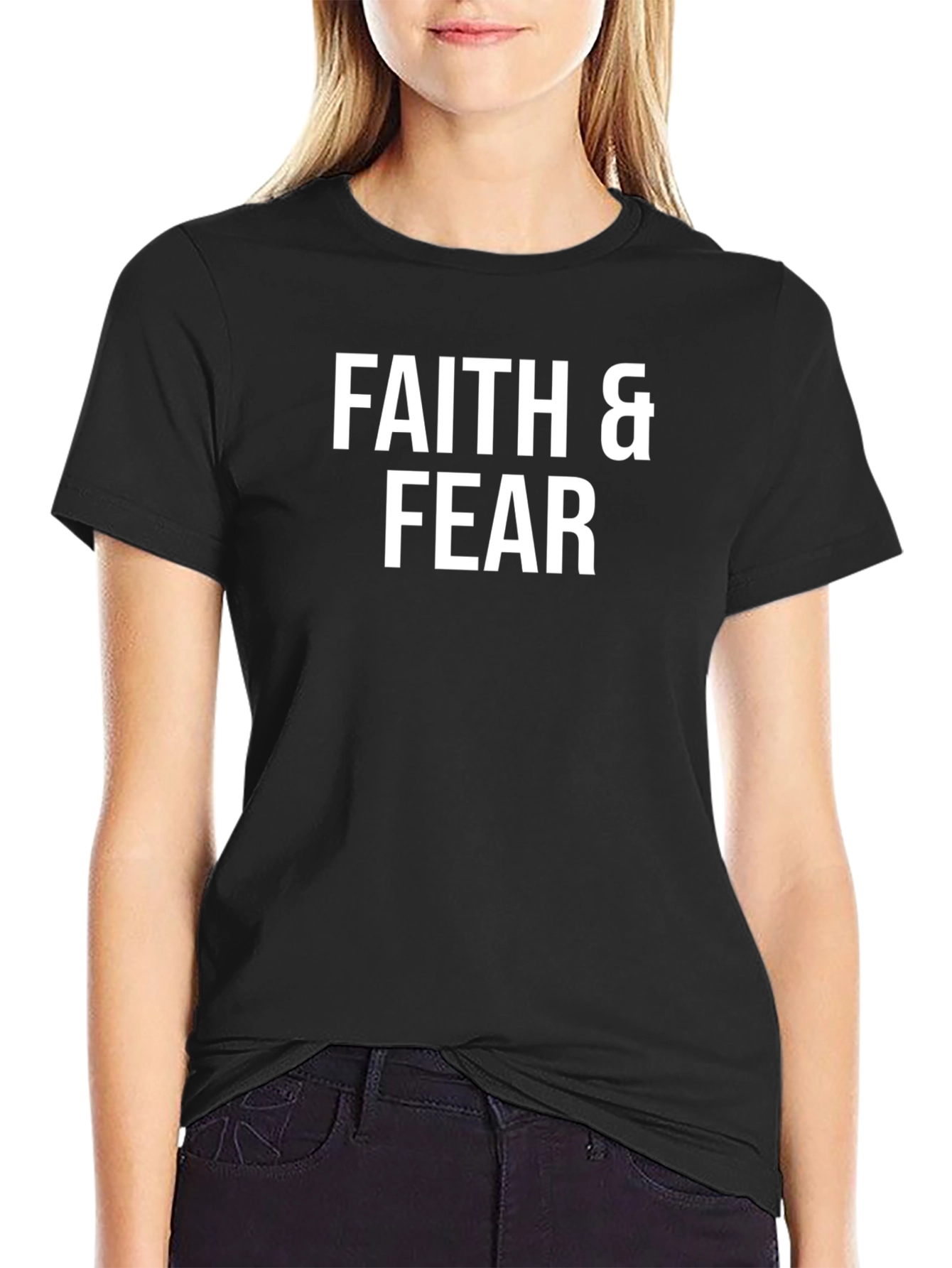 Black Faith & Fear Graphic Tee - Men's Casual Shirt view 2