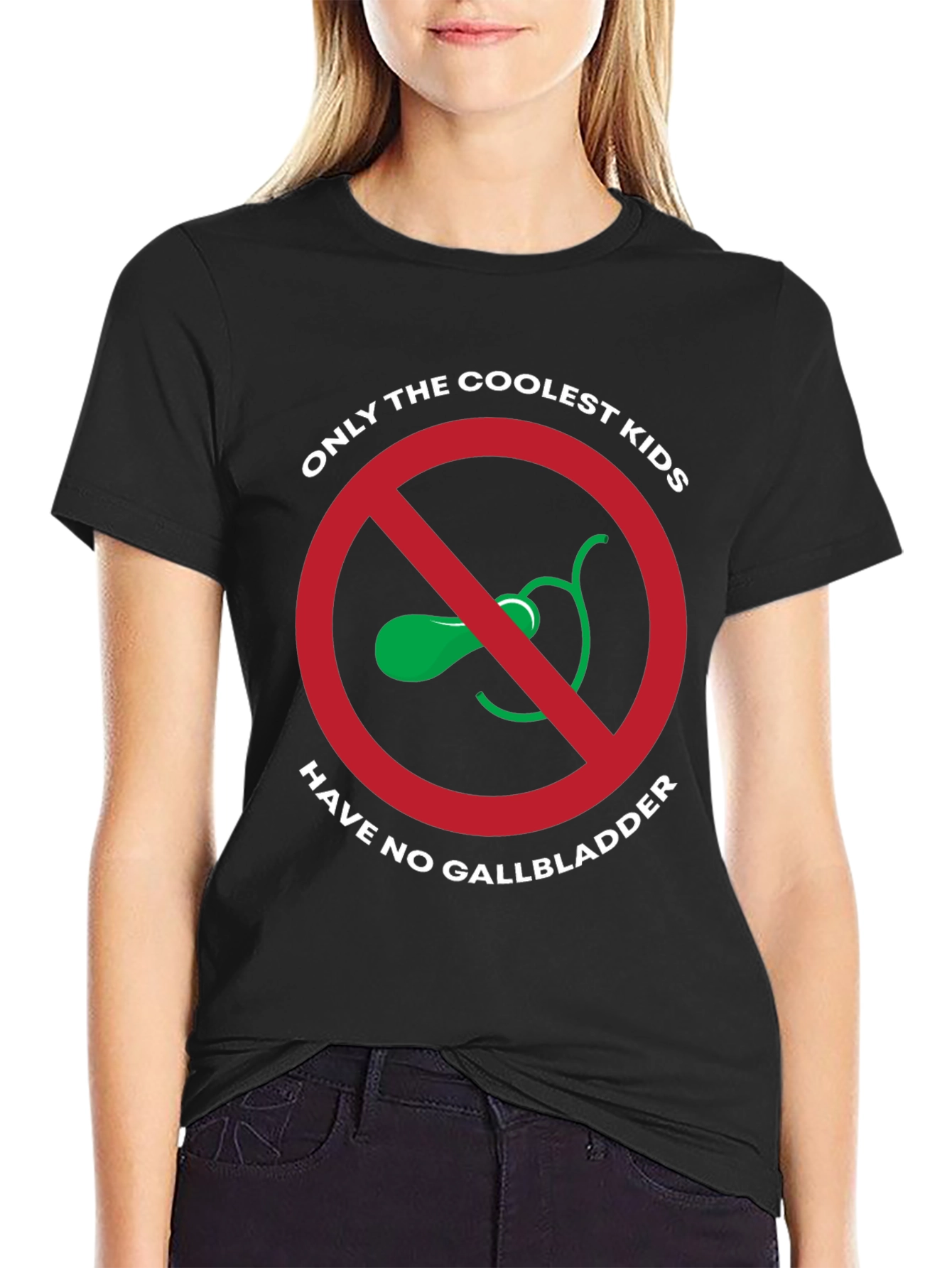 Black Coolest Kids No Gallbladder T-Shirt view 2