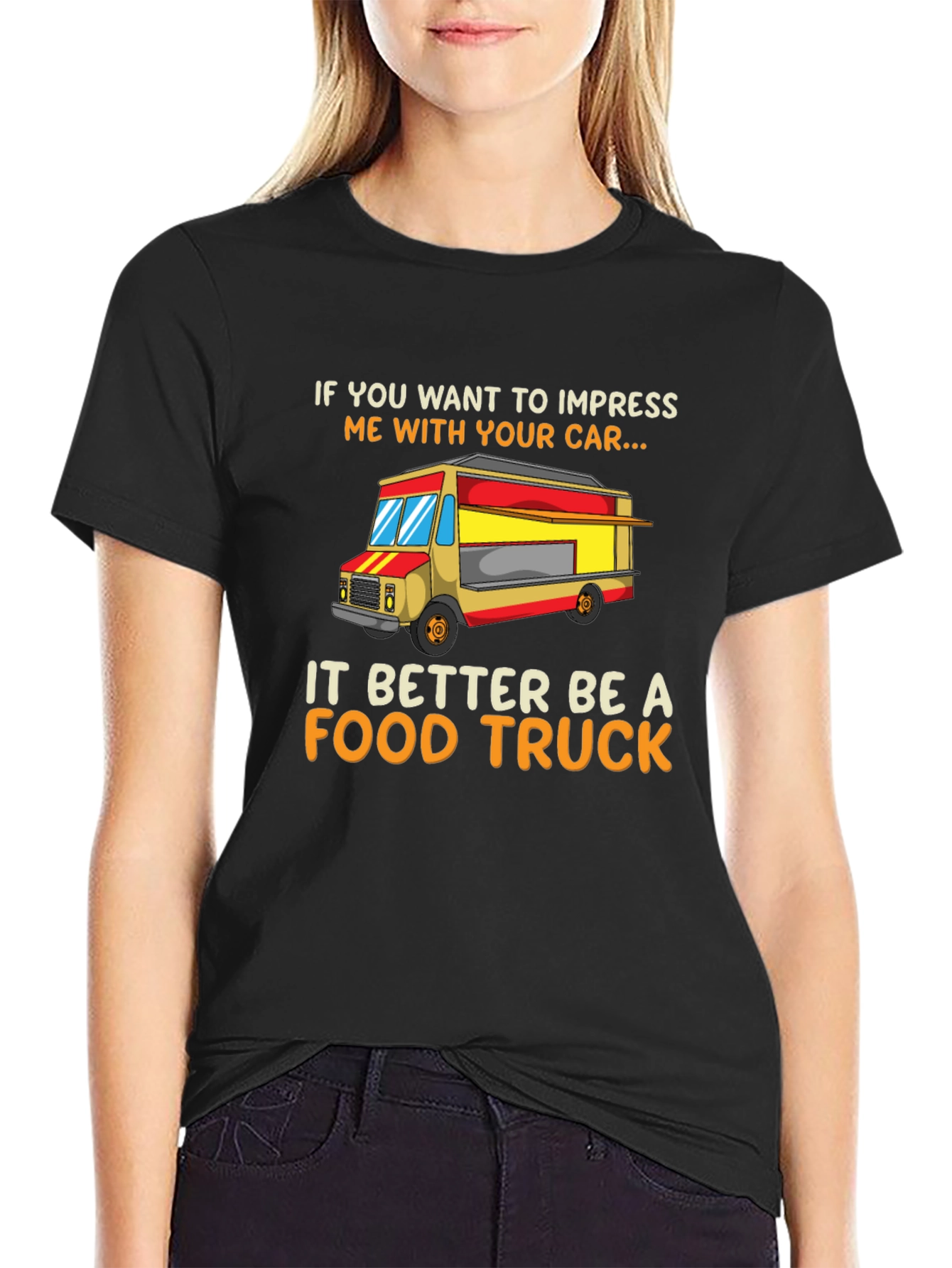 Black Food Truck T-Shirt - Funny Car Lover Tee view 2