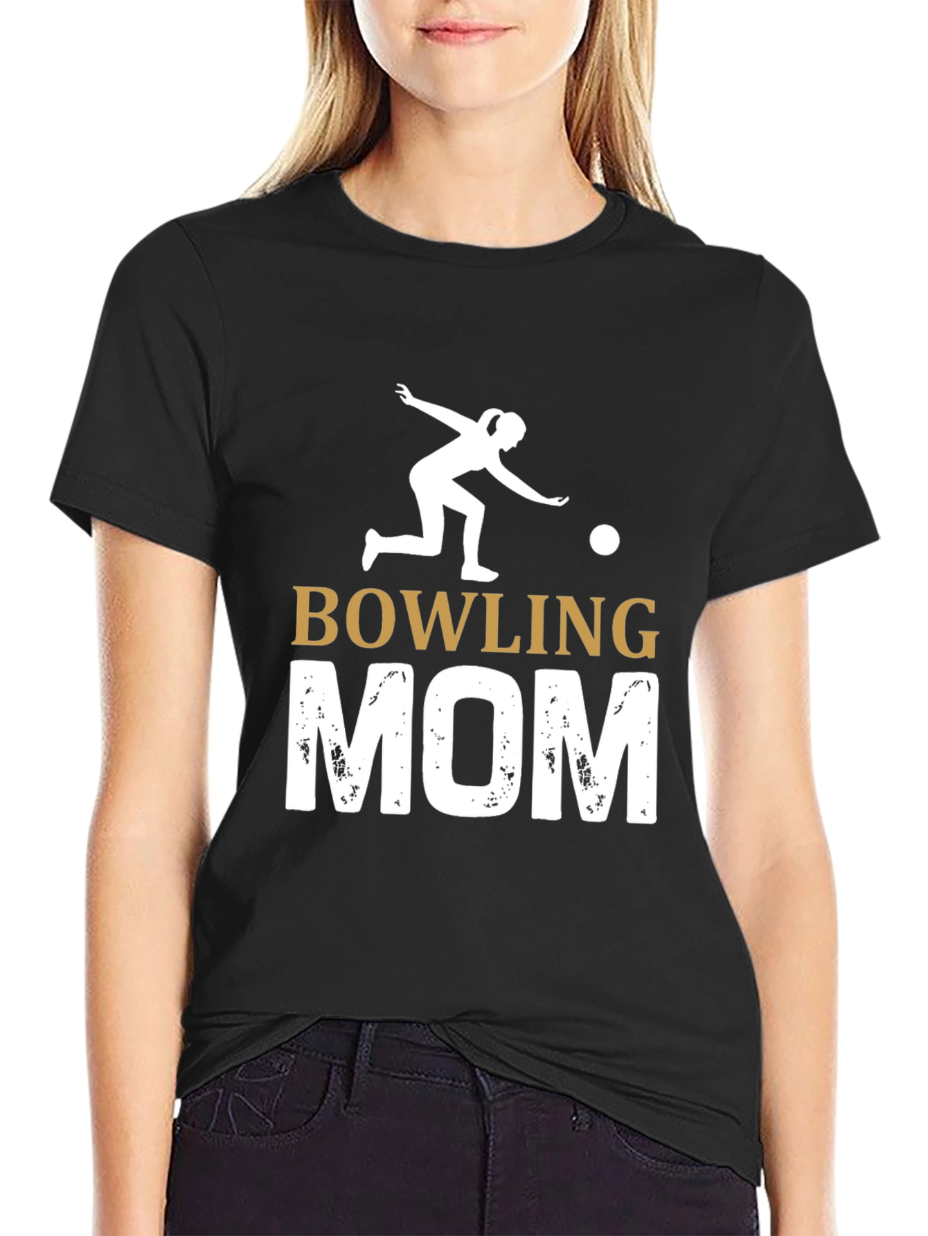 Black Bowling Mom Graphic Tee view 2