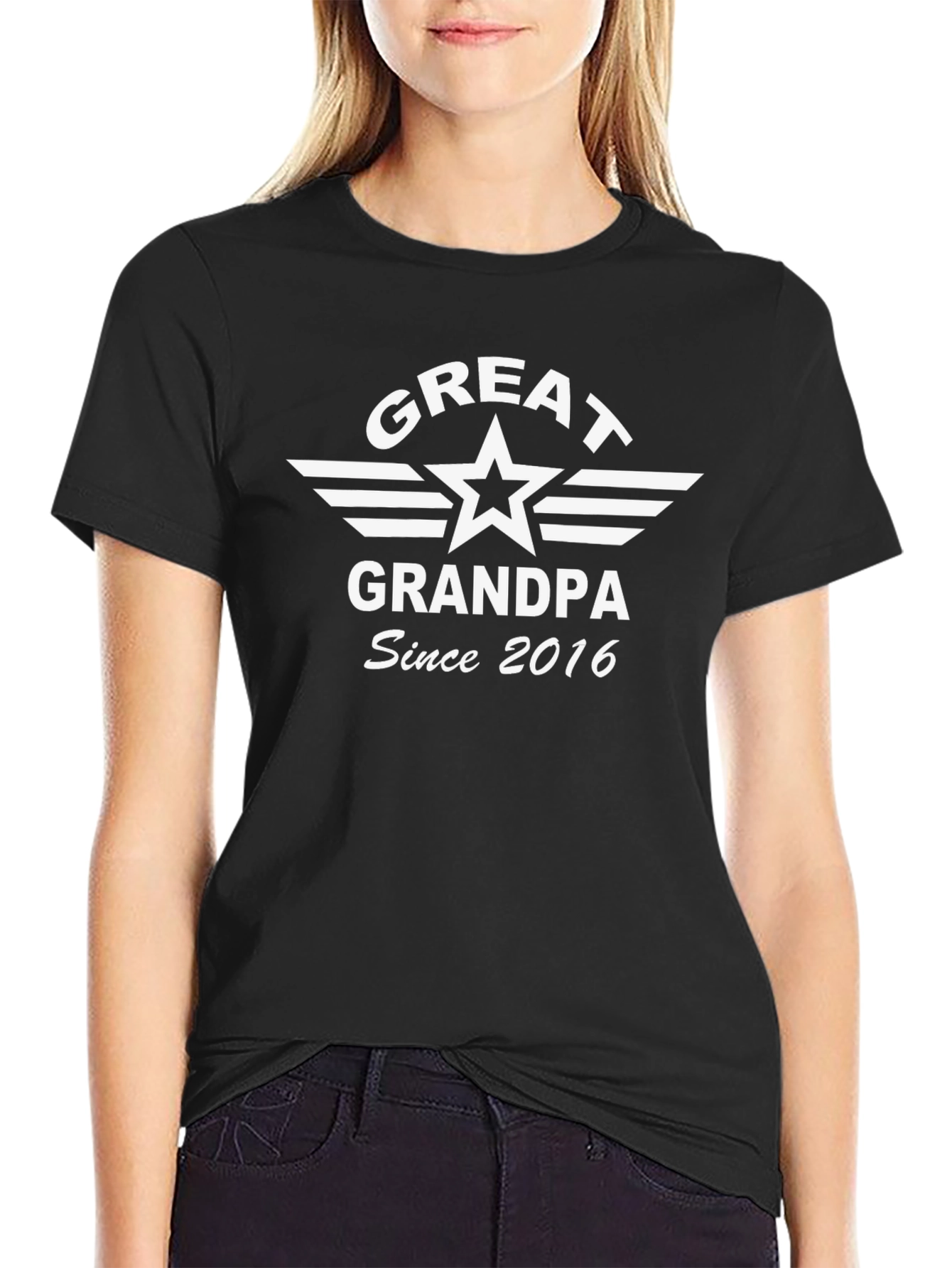 Black Great Grandpa Since 2016 T-Shirt view 2