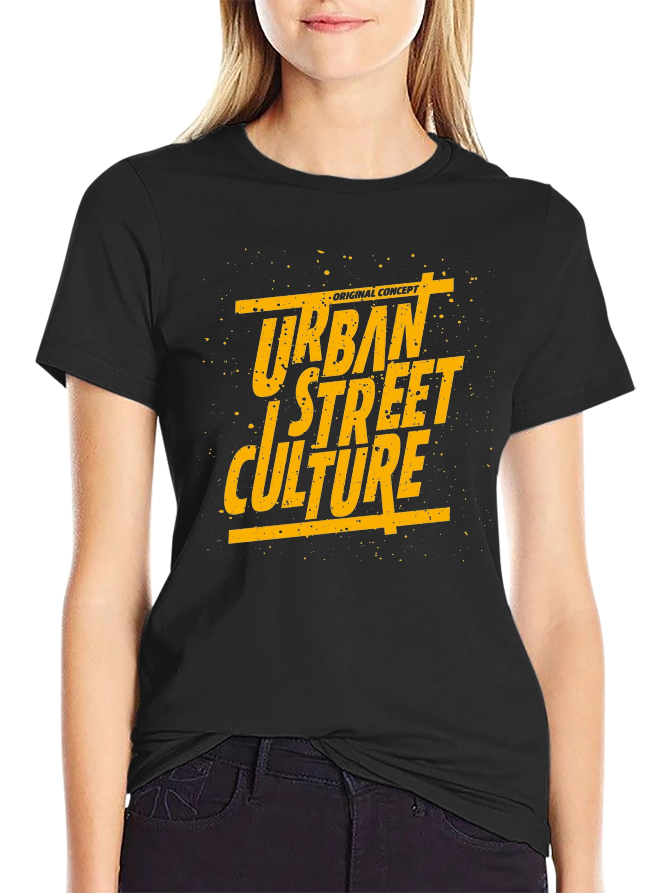 Black Urban Street Culture Graphic T-Shirt view 2