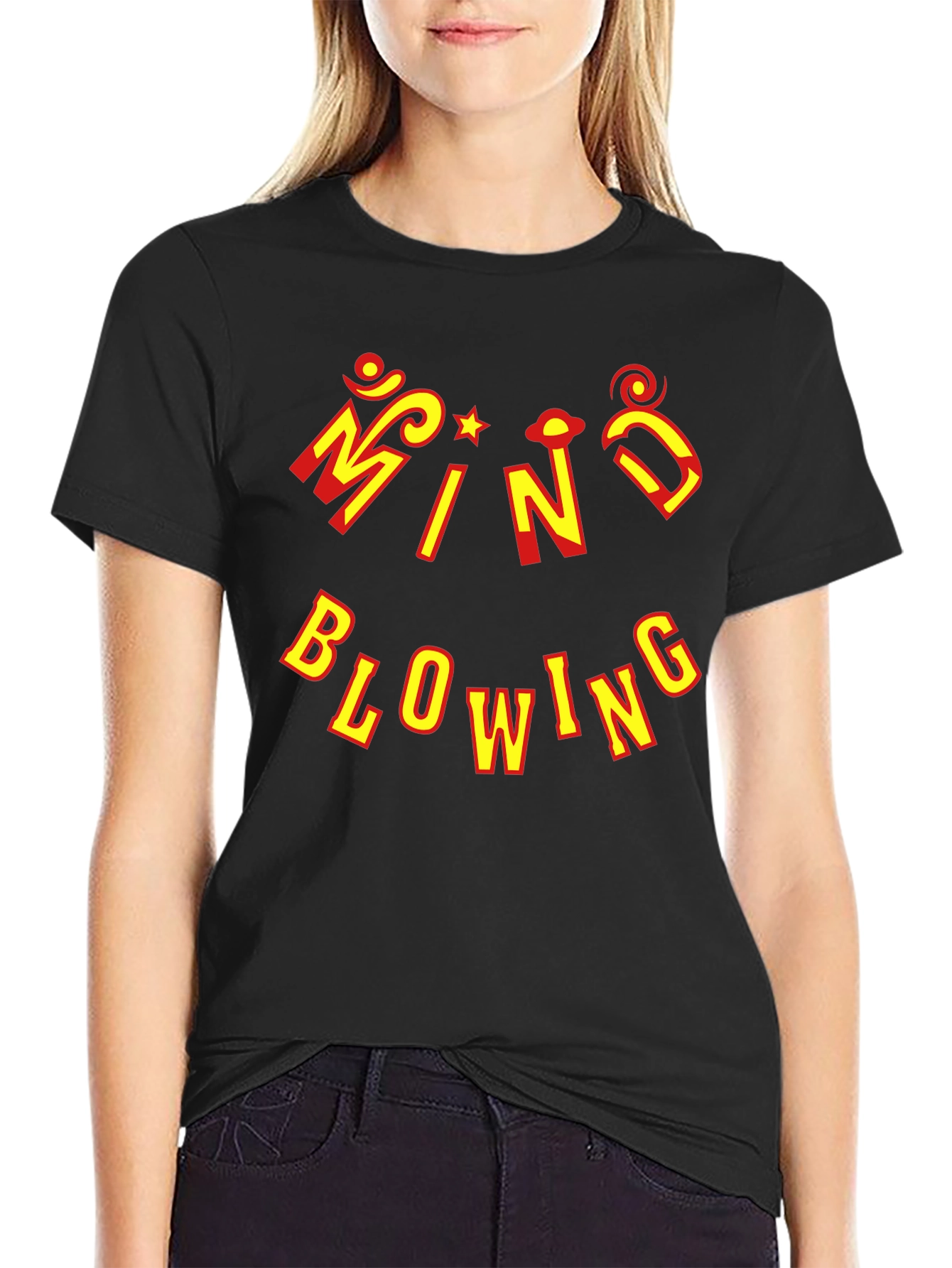Black Mind Blowing Graphic Tee - Unique Design T-Shirt view 2