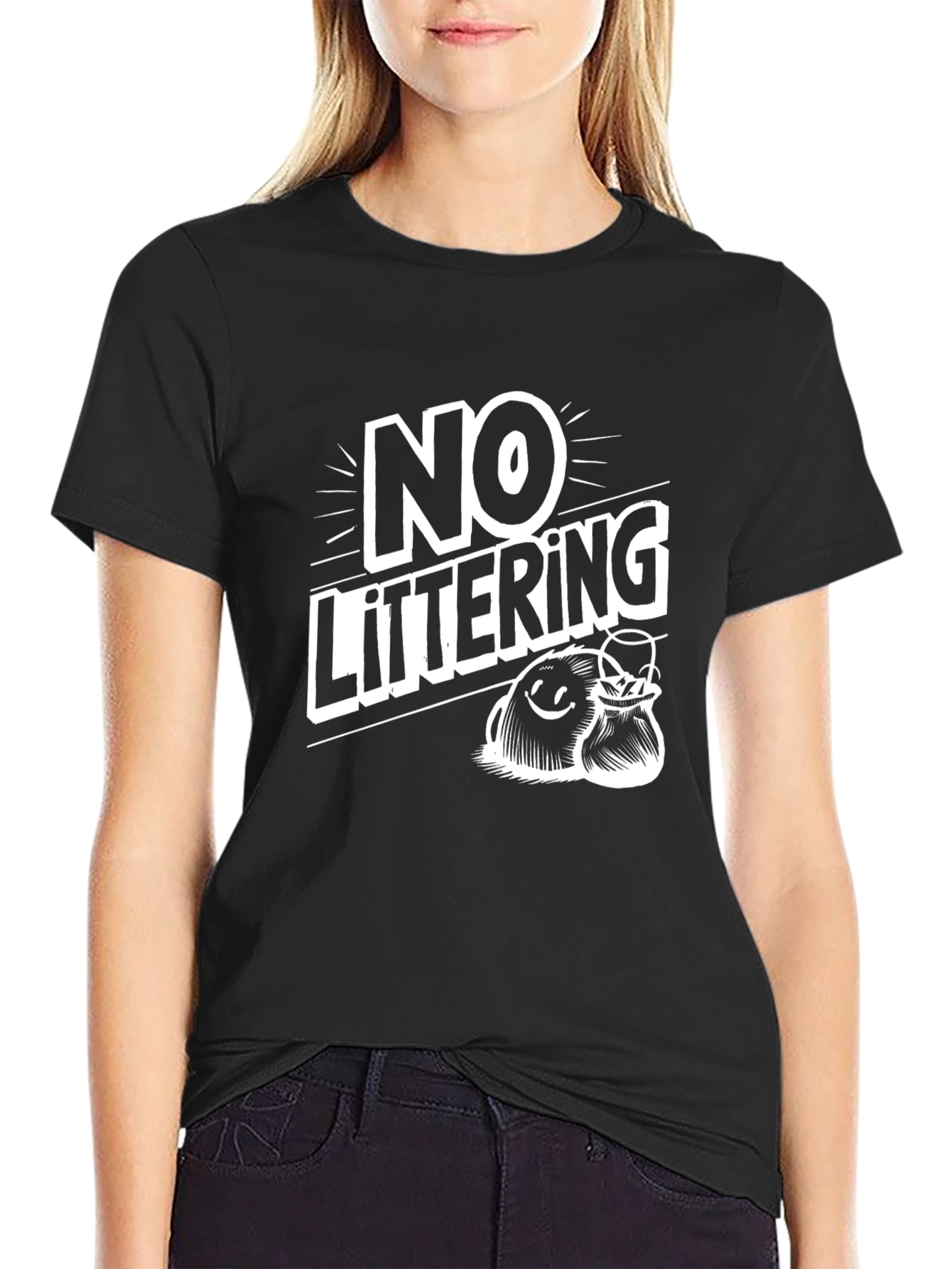 No Littering Graphic Tee - Eco-Friendly Awareness T-Shirt - 2