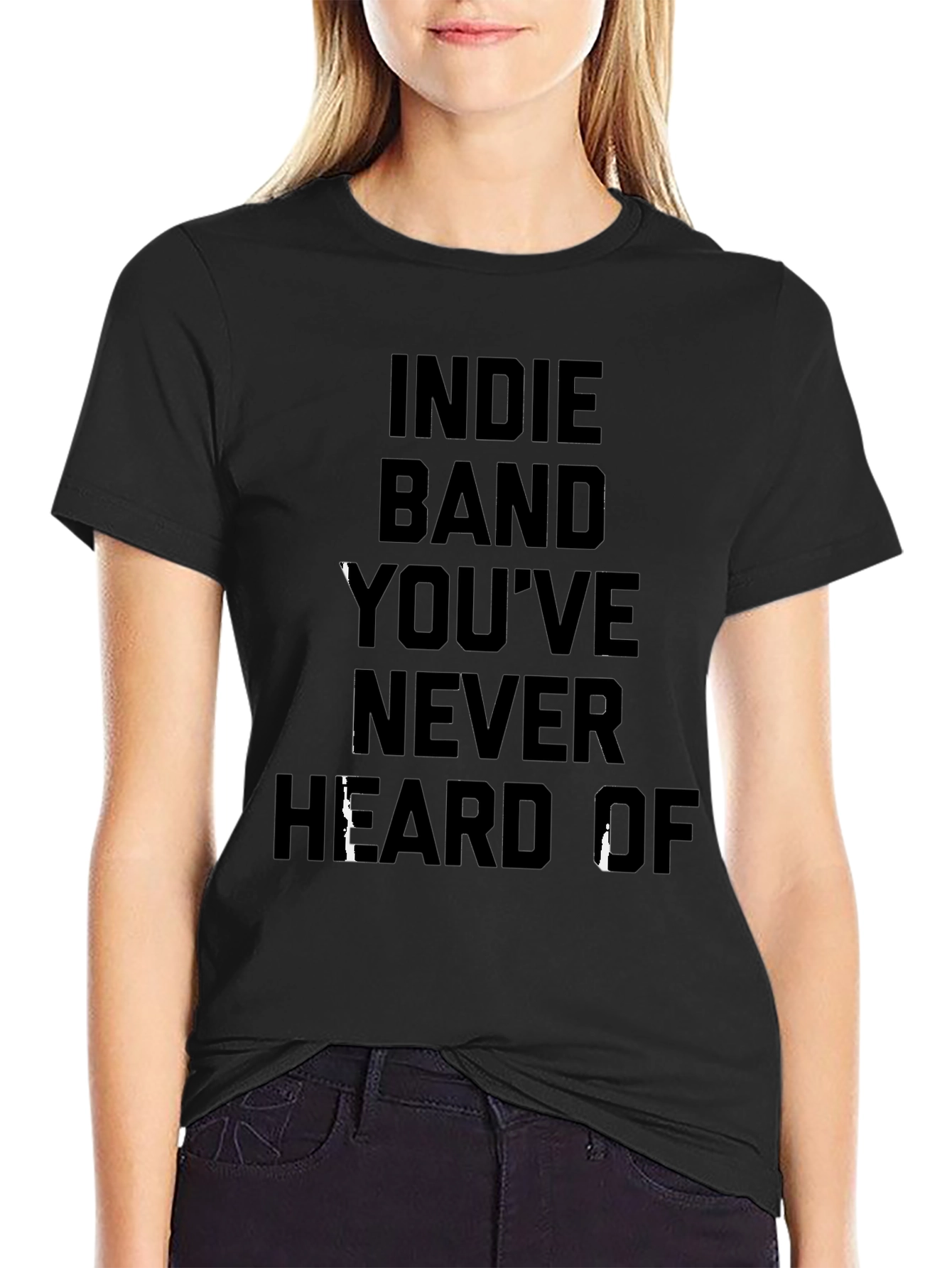 Black Indie Band T-Shirt - Novelty Music Tee view 2