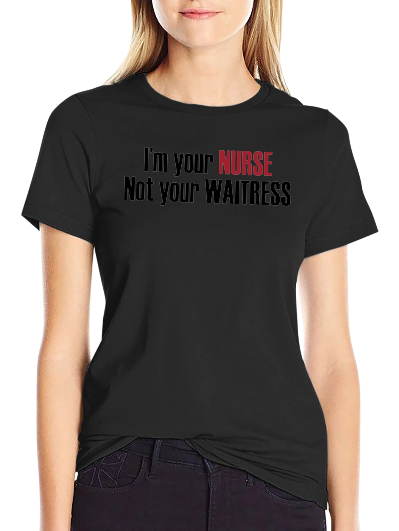 Black Nurse/Waitress Graphic T-Shirt view 2