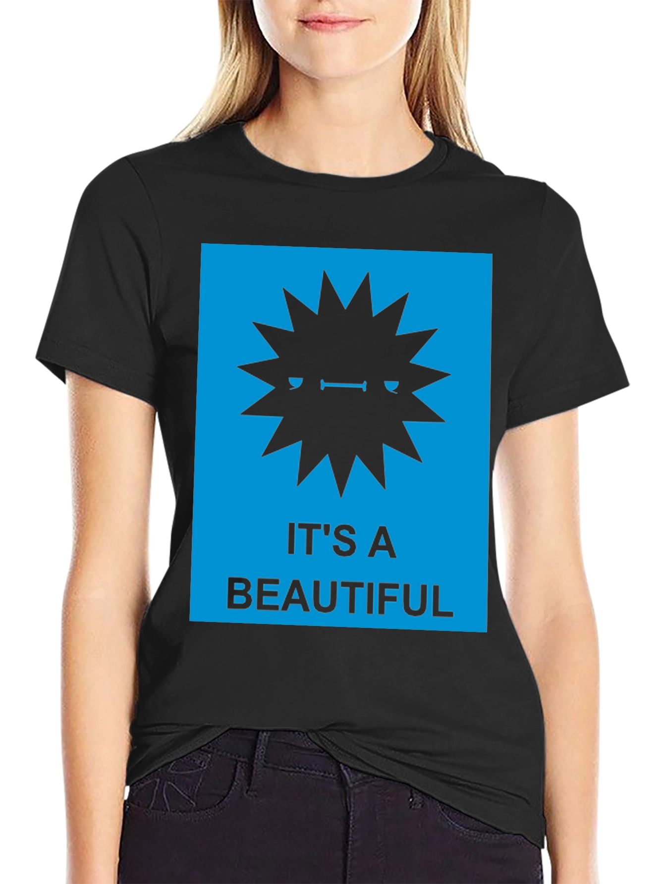 Black It's A Beautiful Star Burst T-Shirt view 2
