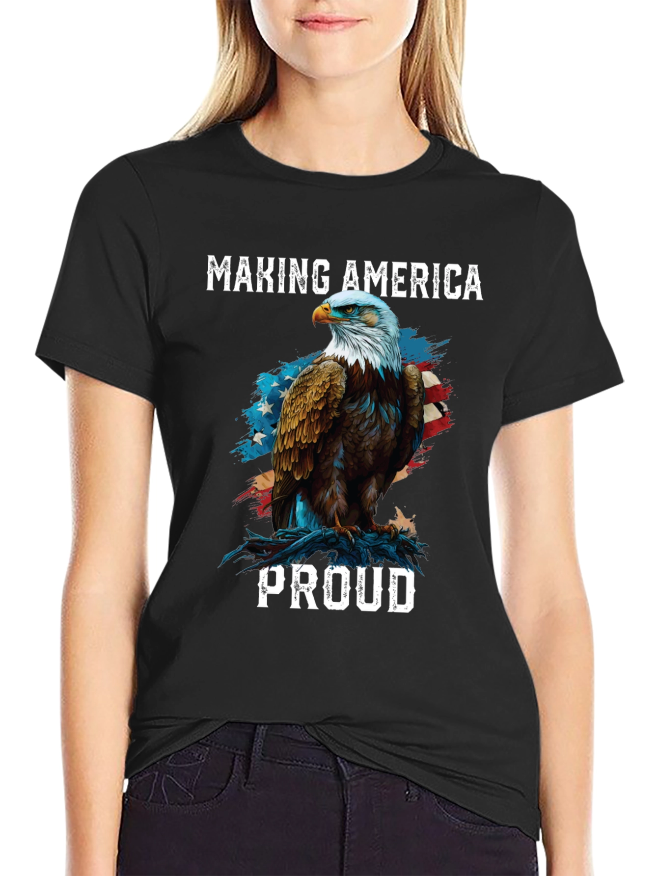 Black American Eagle Pride T-Shirt view 2