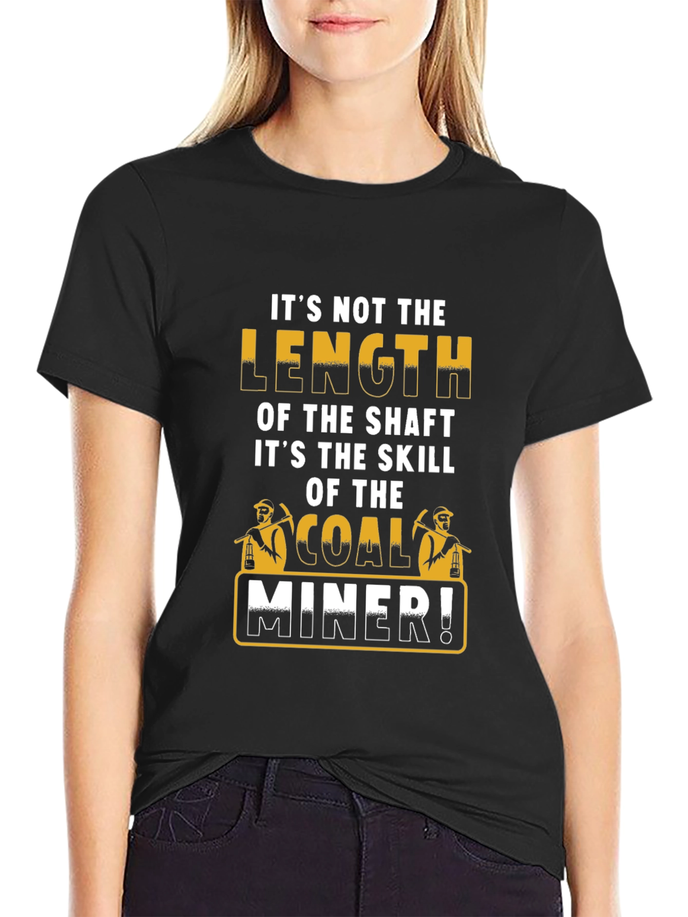 Black Coal Miner Humor Graphic Tee view 2