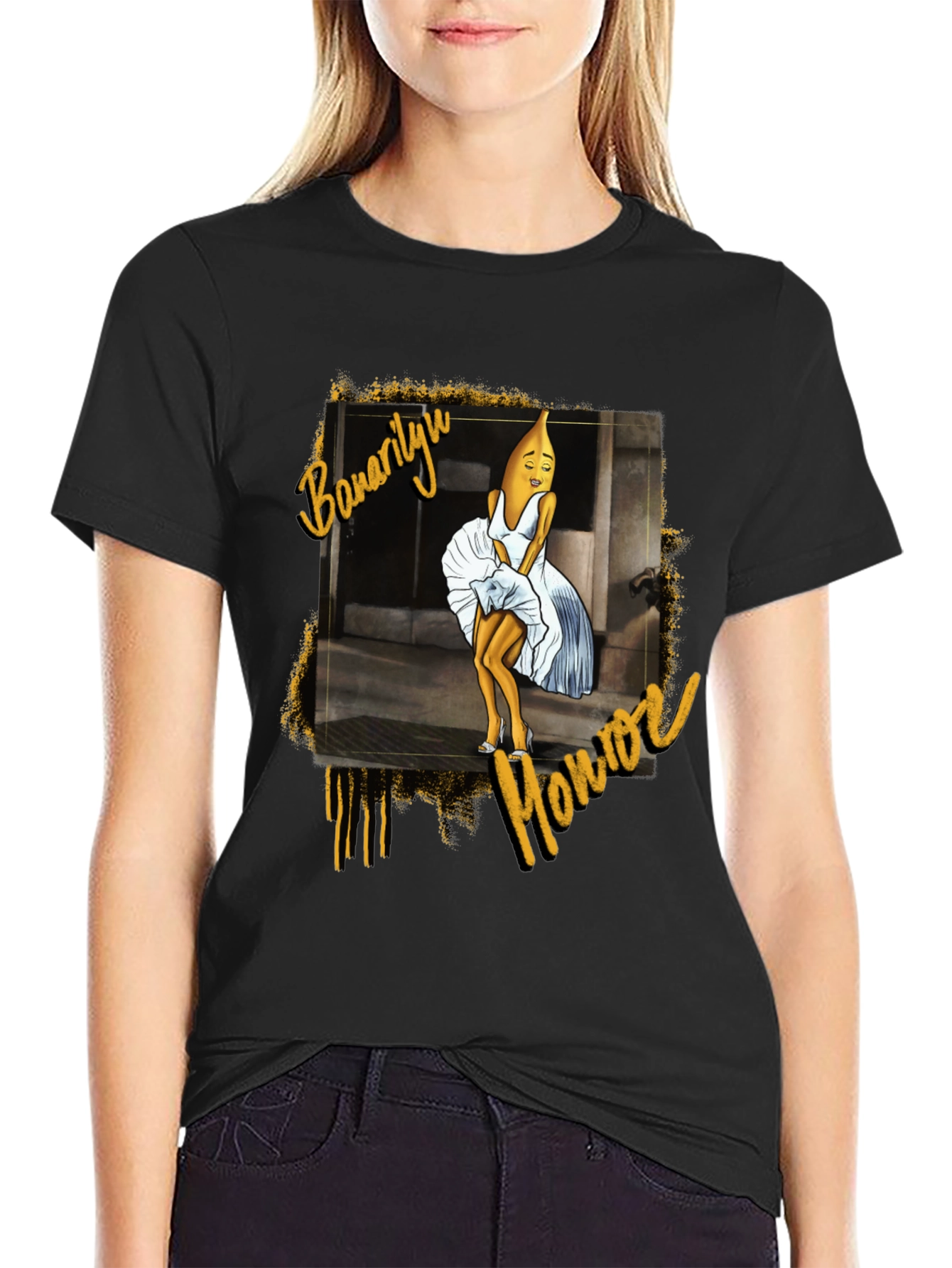 Black Bananalyn Monroe Unisex T-Shirt view 2