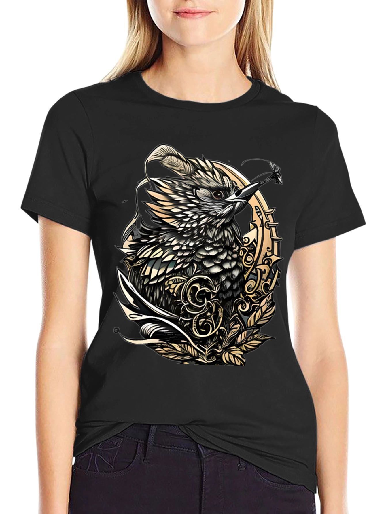 Black Bird Graphic Tee - Unique Design view 2