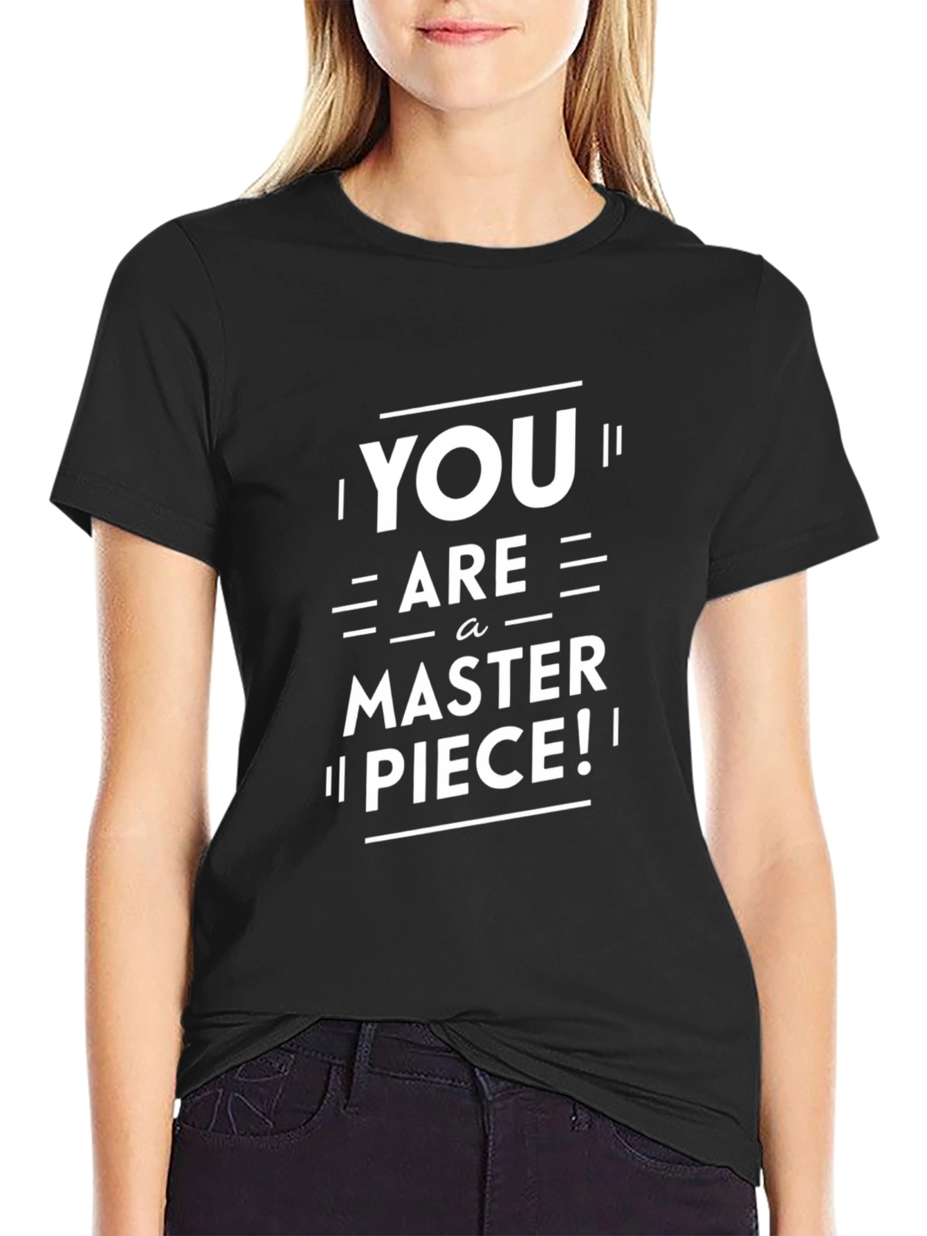 Black You Are A Masterpiece Black Graphic Tee view 2