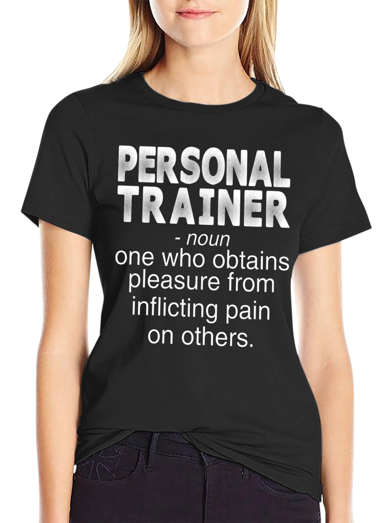 Black Personal Trainer Definition T-Shirt Funny Workout Gift view 2
