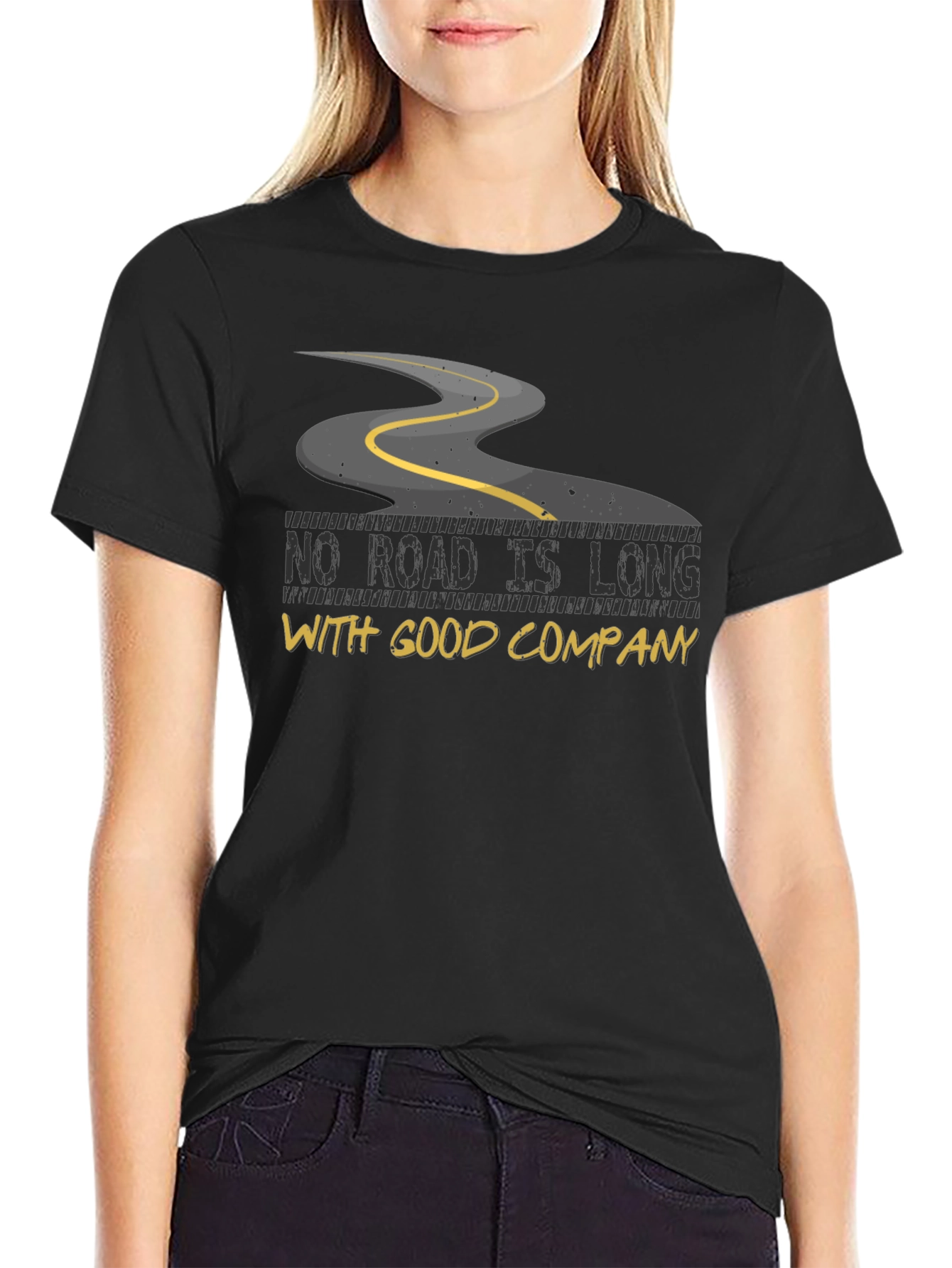 Black Motivational Road Trip T-Shirt - Good Company view 2