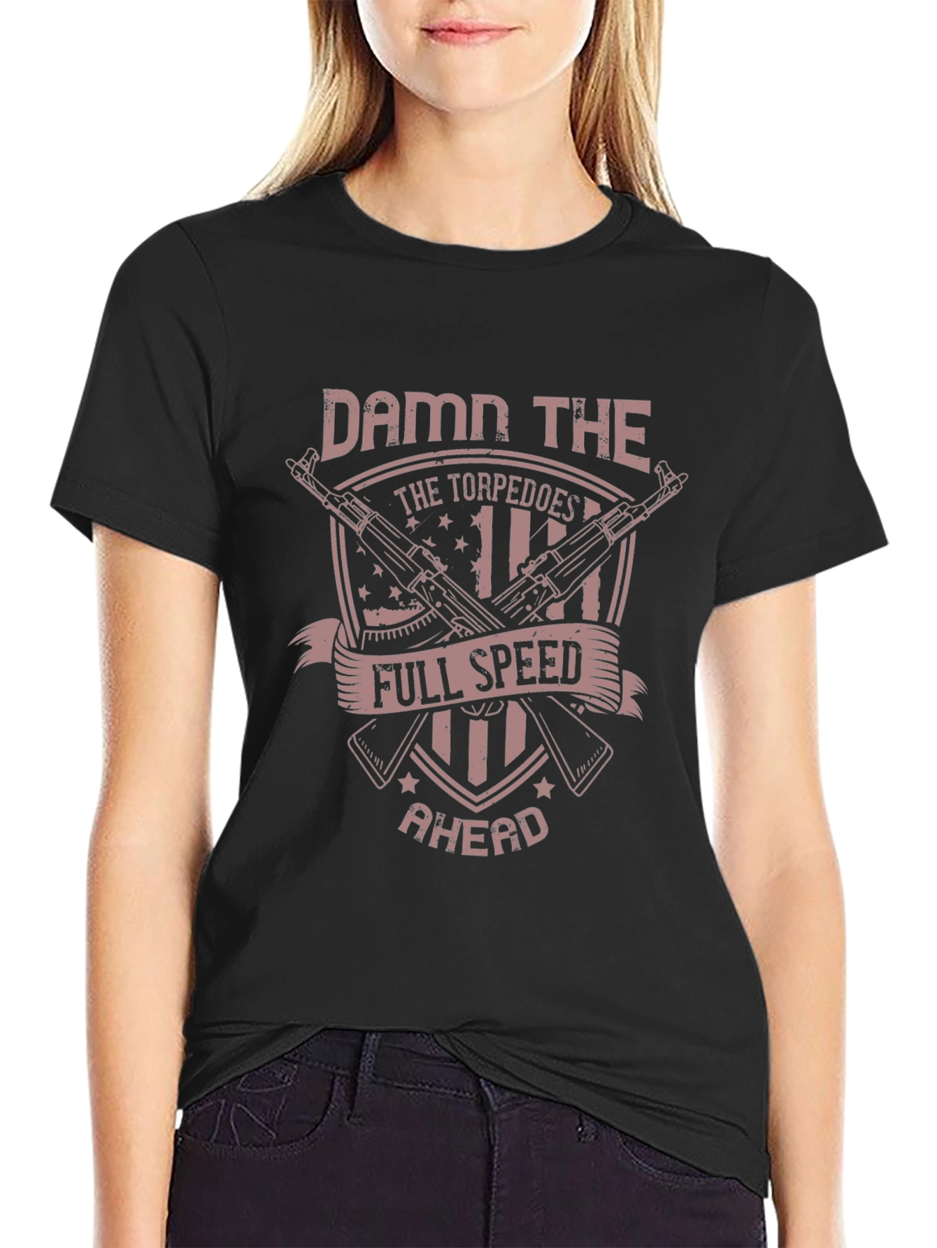 Black Damn the Torpedoes T-Shirt - Full Speed Ahead! view 2