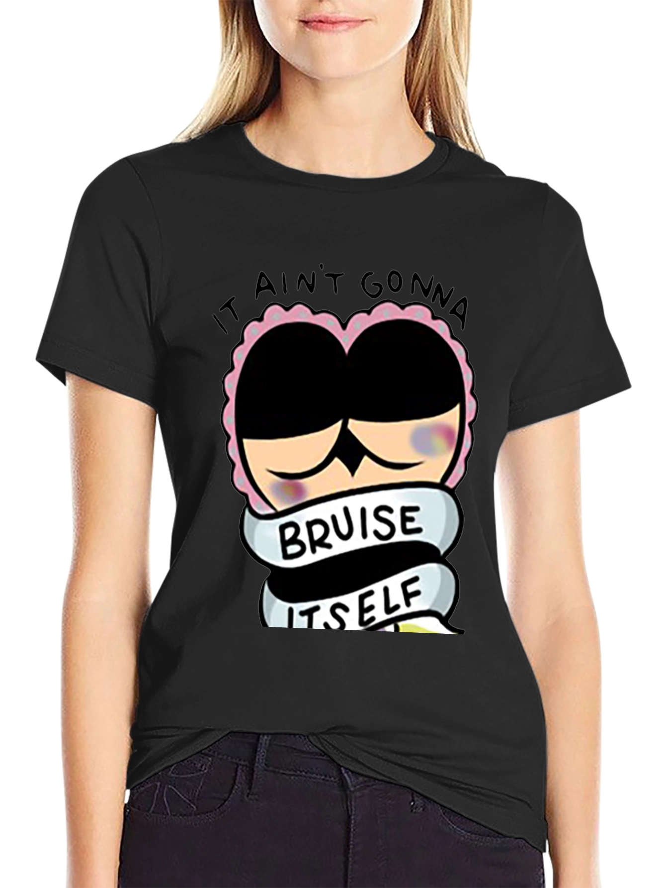 Black Funny Bruise Itself T-Shirt view 2