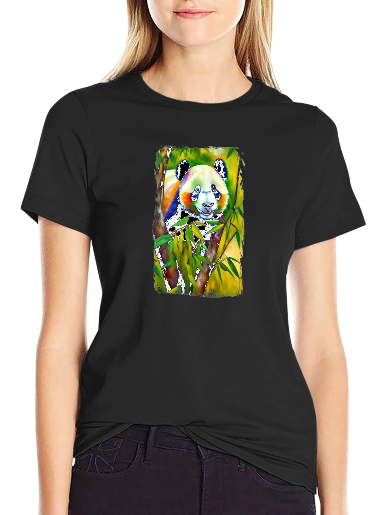 Black Panda Graphic Tee - Men's Black T-Shirt view 2