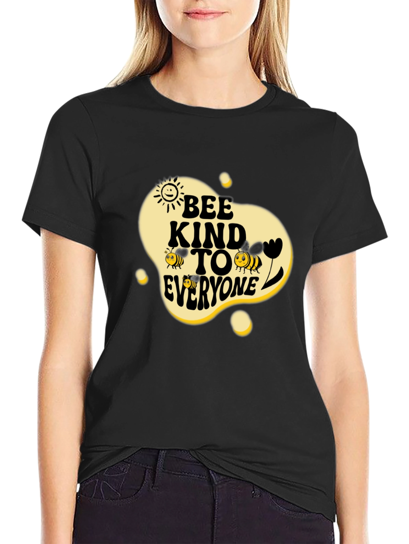 Black Bee Kind To Everyone Black Graphic Tee view 2