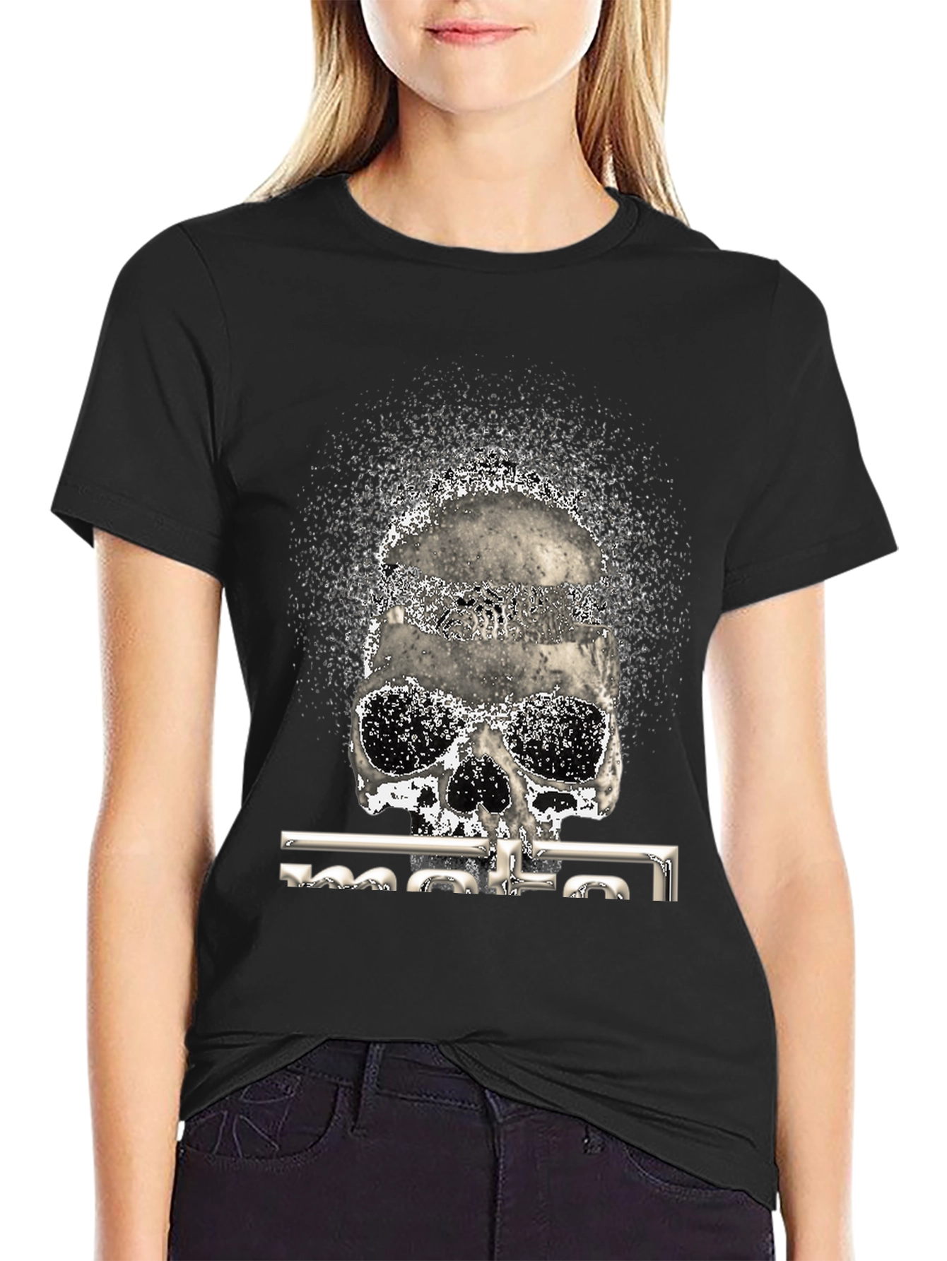 Skull Graphic Print T-Shirt - 2