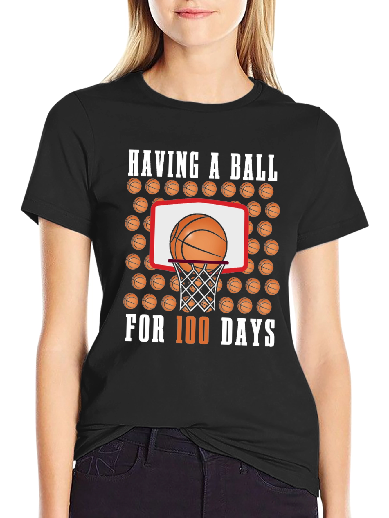 Black Having a Ball For 100 Days T-Shirt view 2