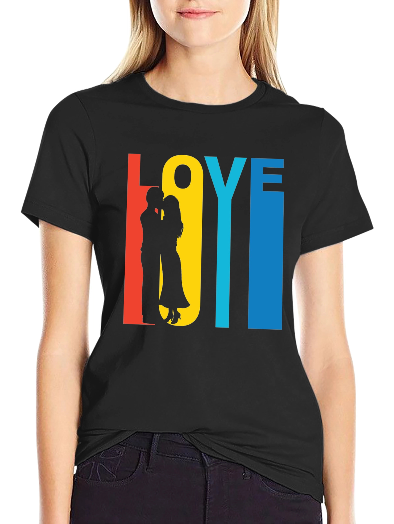 Black Love Silhouette Graphic Tee view 2