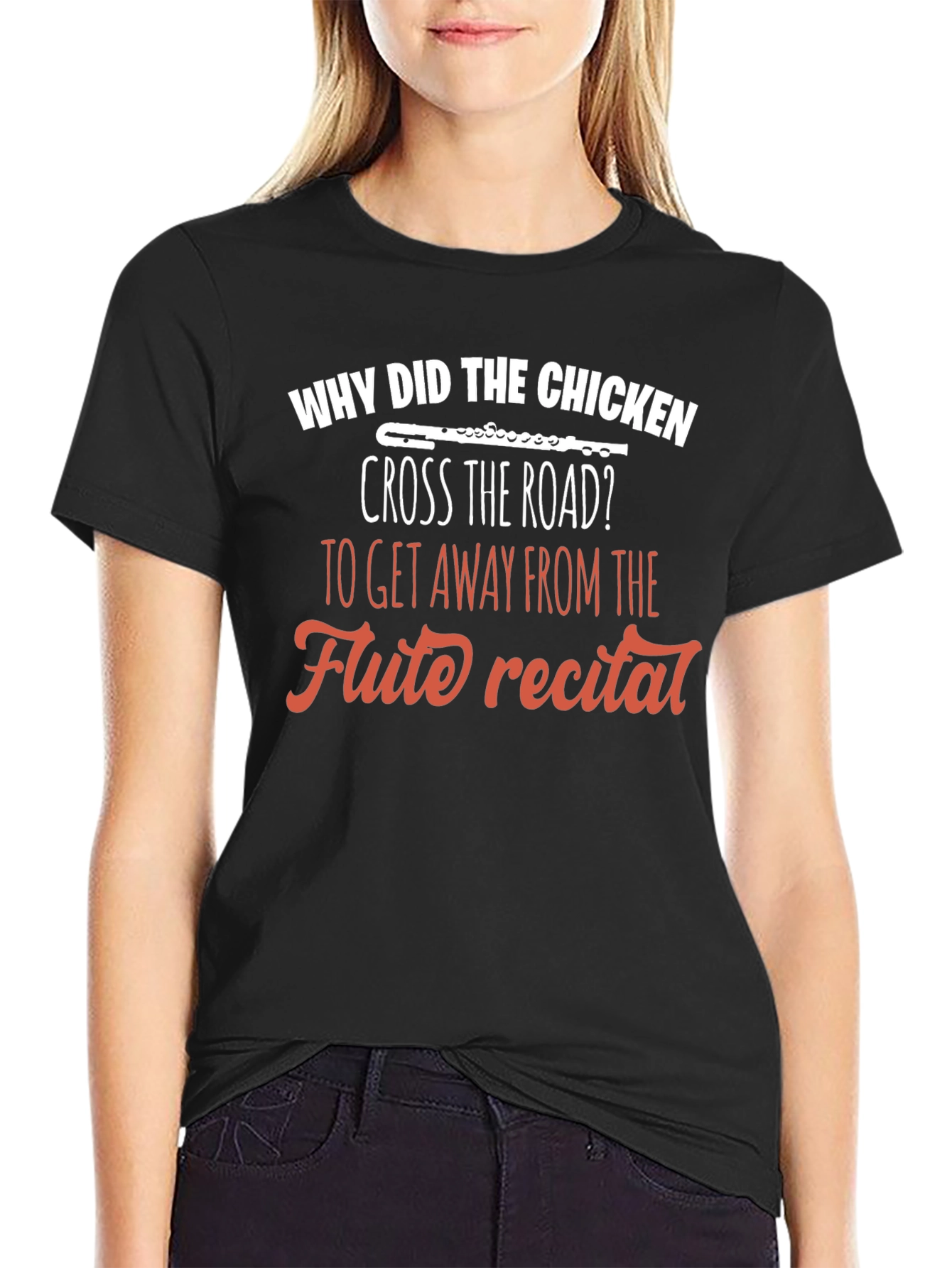 Black Why Did The Chicken Cross The Road T-Shirt view 2