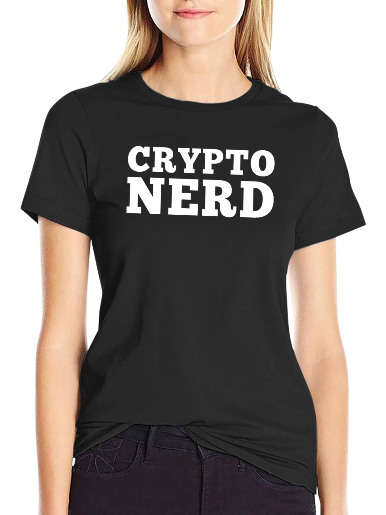 Black Crypto Nerd T-Shirt - Black Cotton Blend view 2