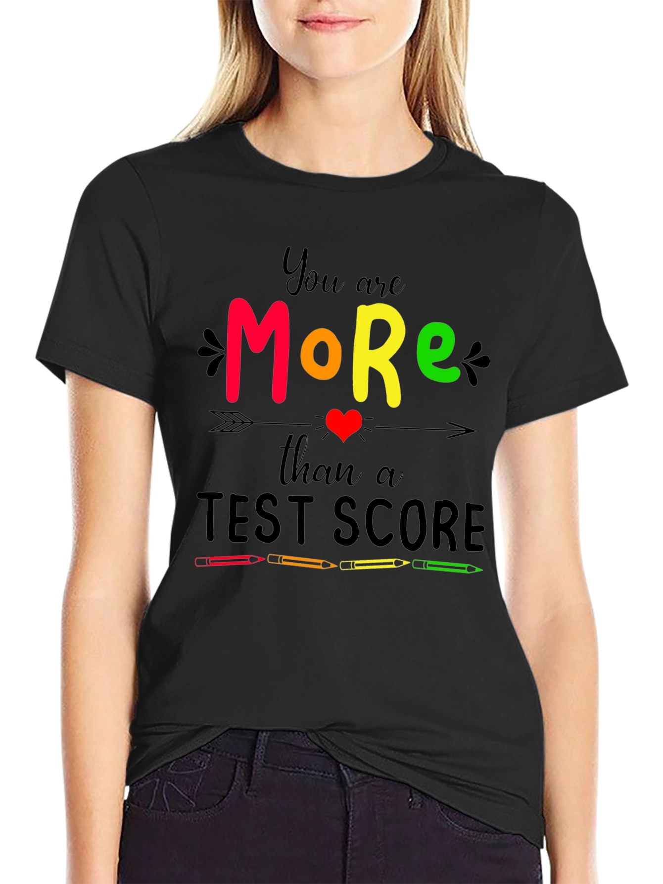 Black You Are More Than a Test Score Graphic Tee view 2