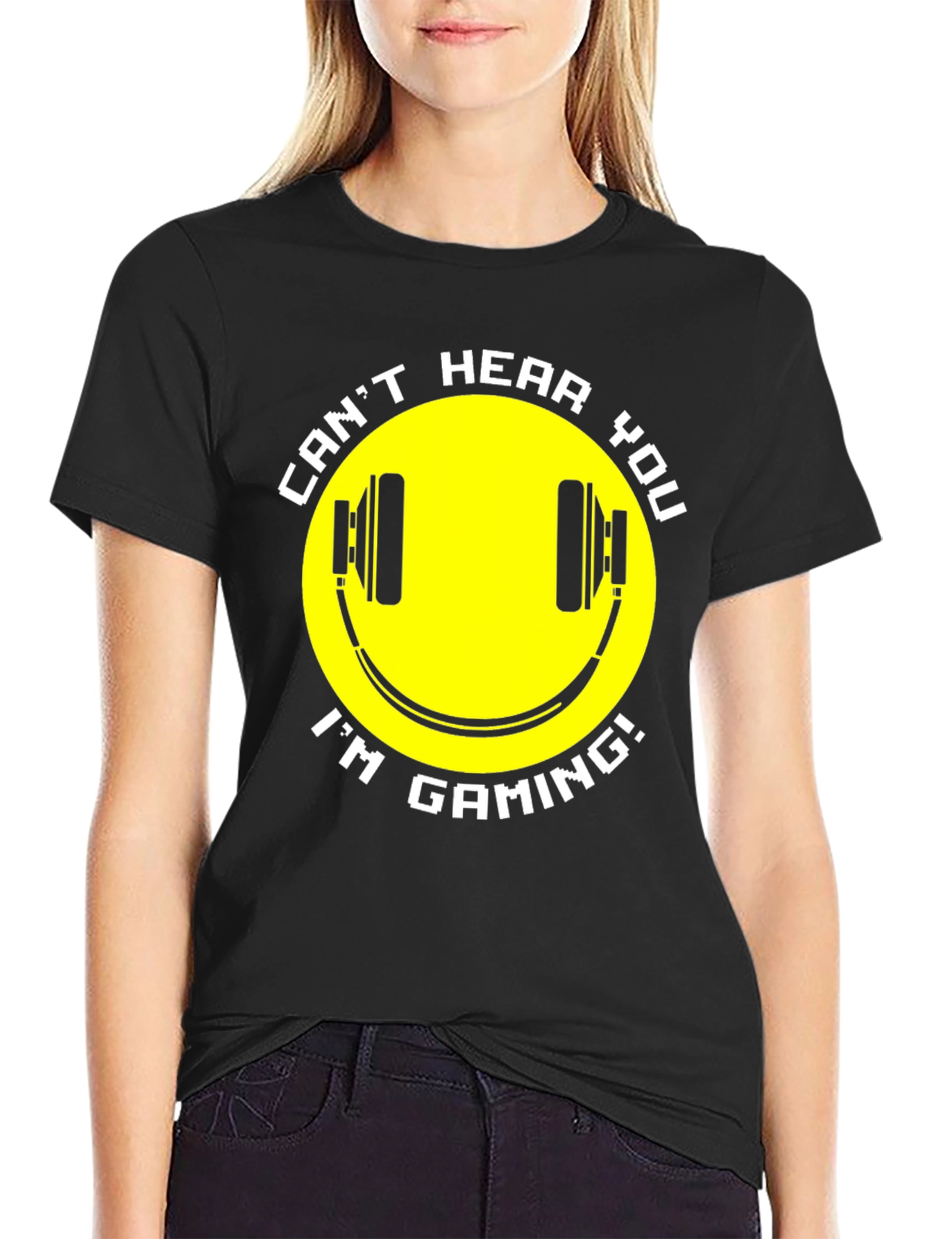 Black Gaming T-Shirt - Can't Hear You, I'm Gaming! view 2