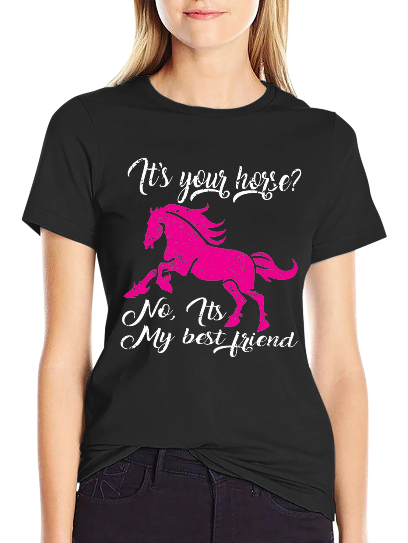 Black Horse Best Friend Graphic Tee - Black view 2