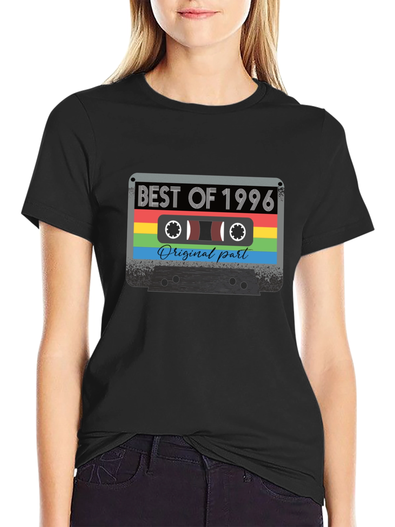 Black Best of 1996 Cassette Tape Graphic T-Shirt view 2