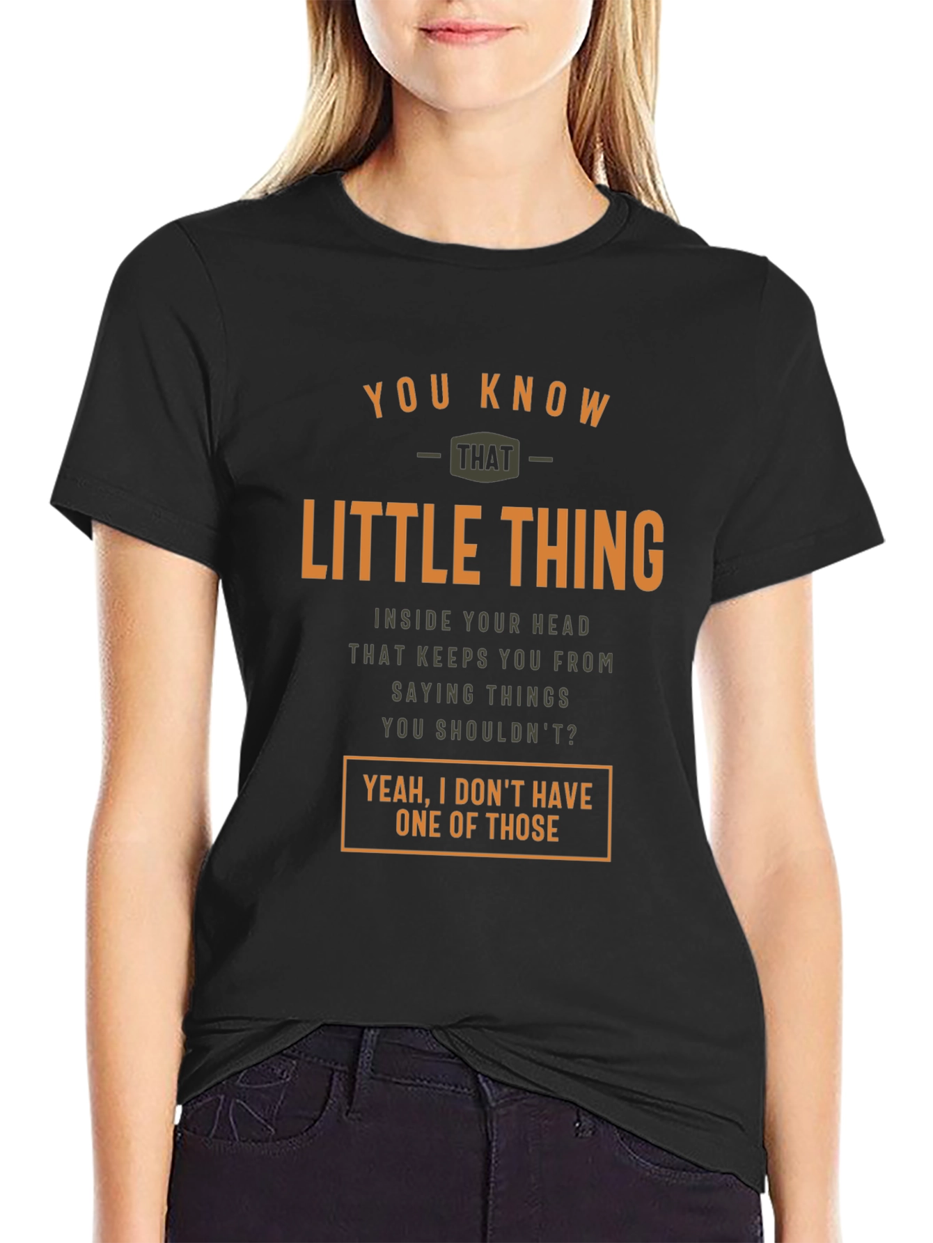 Black Funny T-Shirt - Little Thing view 2