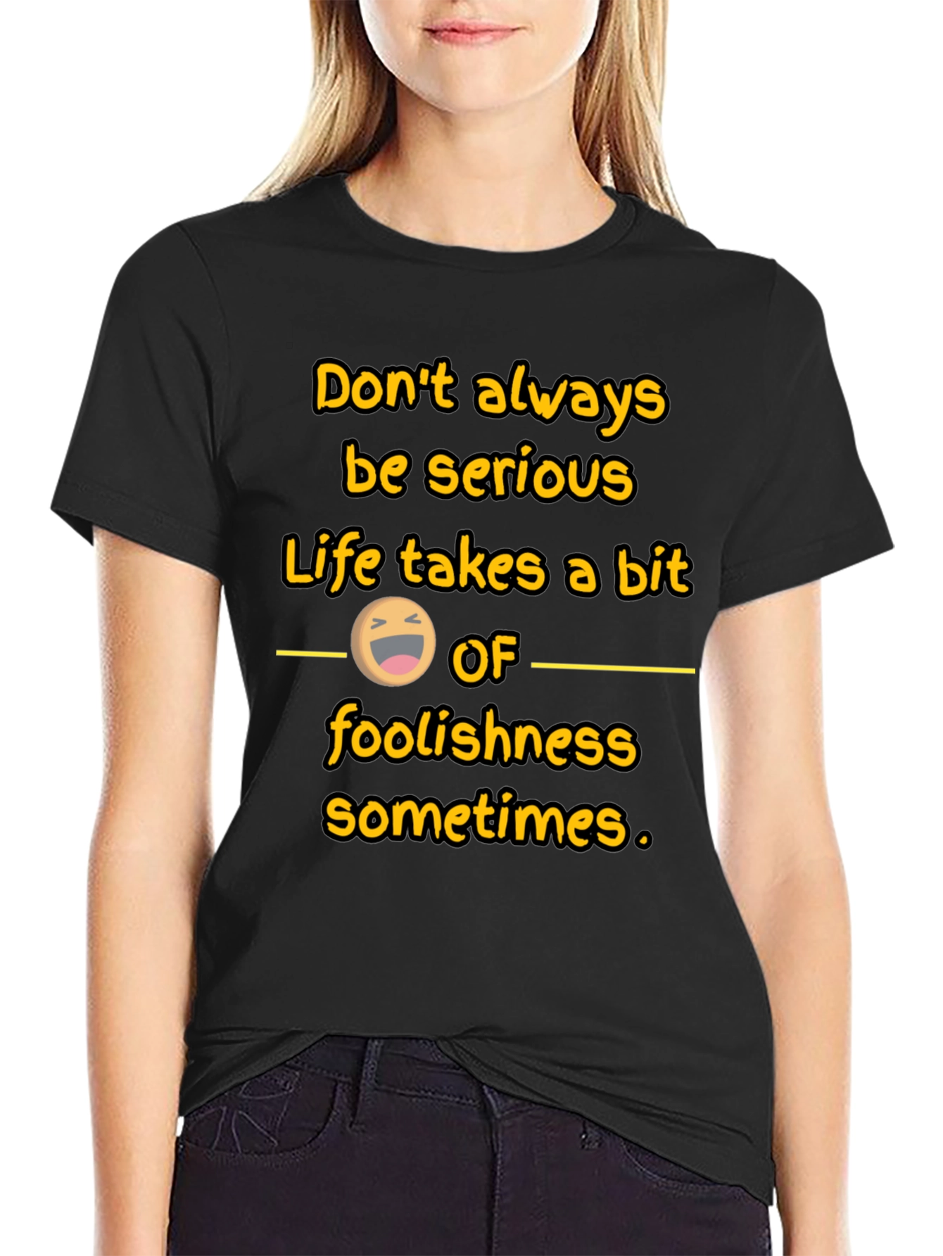 Black Humorous Graphic T-Shirt view 2