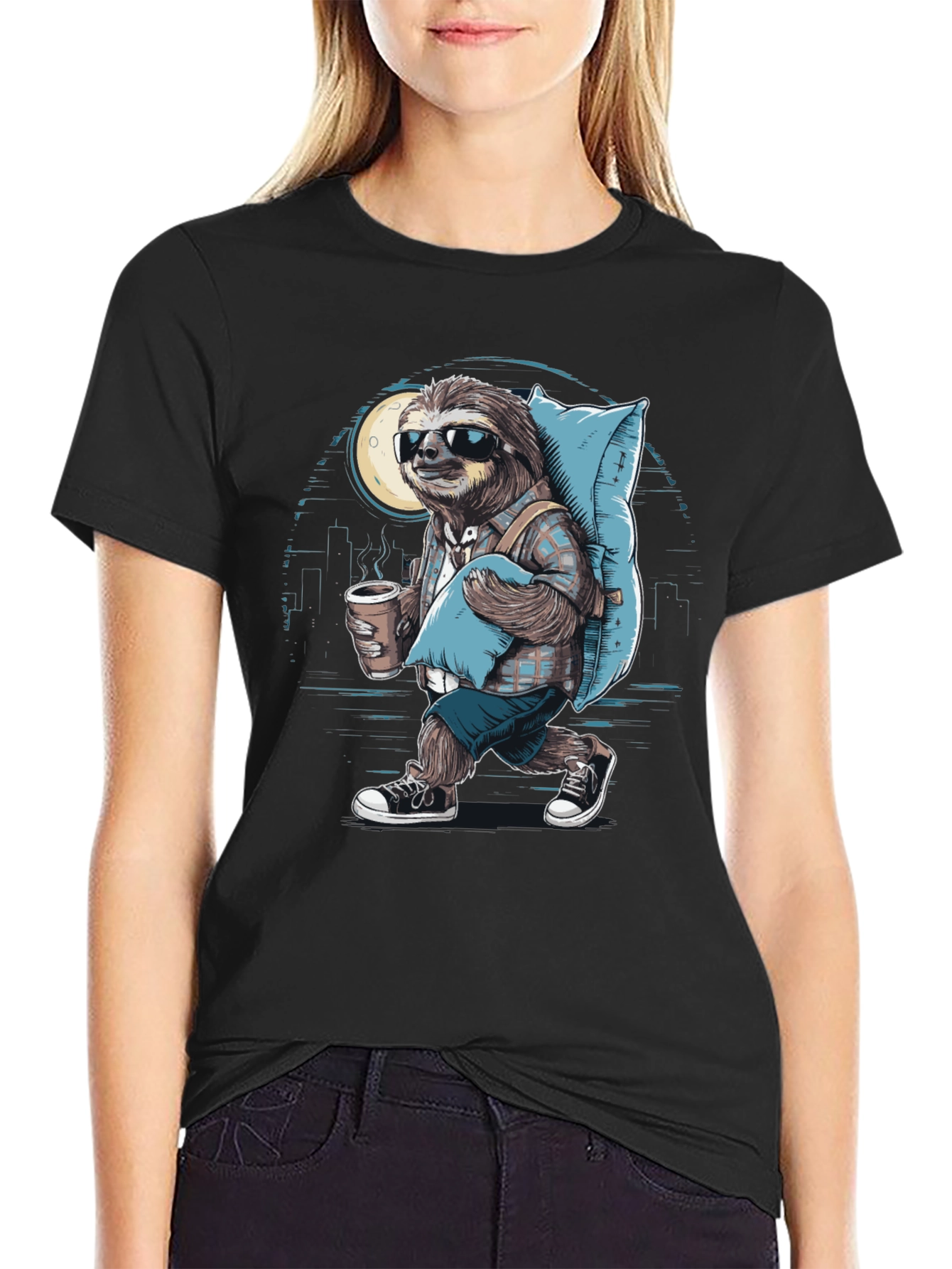 Sloth Wanderer Graphic Tee - Urban Sleepwalker T-Shirt - 2