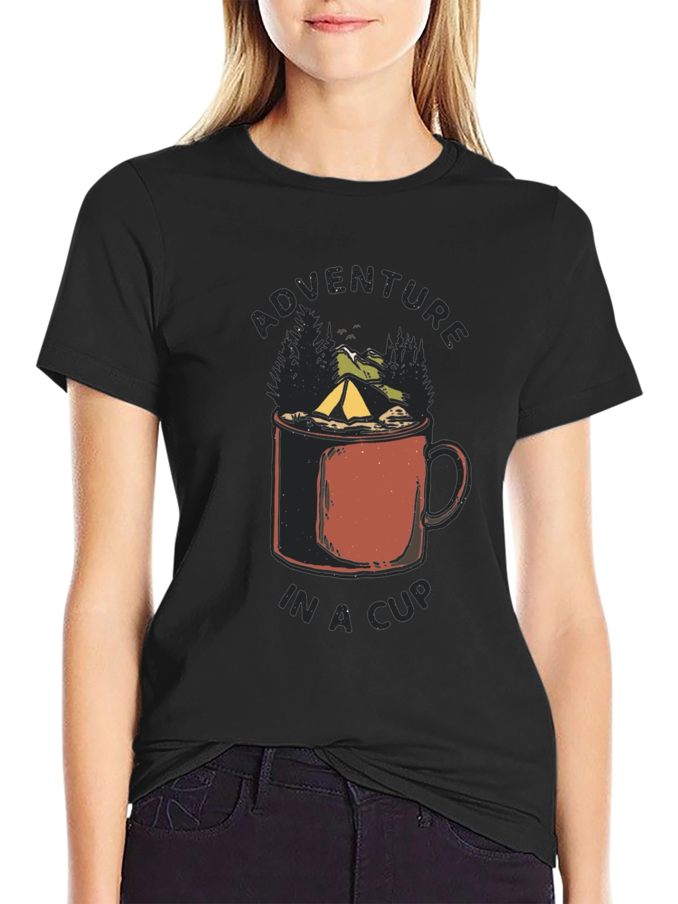 Black Adventure in a Cup Black Tee view 2