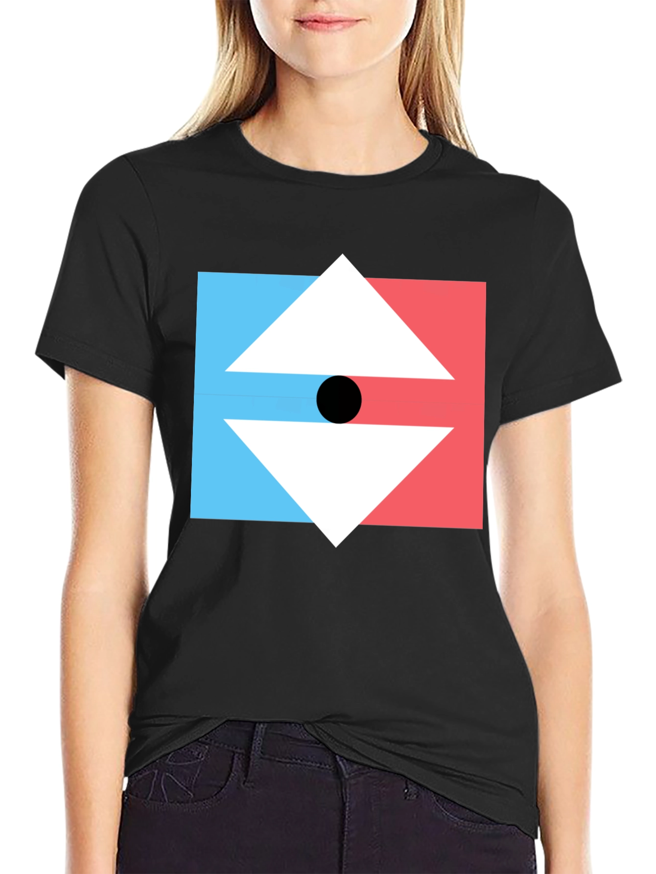 Black Geometric Arrow Graphic Tee - Men's Black T-Shirt view 2