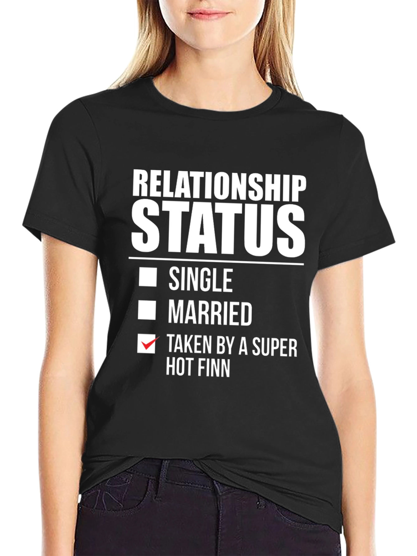 Black Relationship Status: Taken By a Super Hot Finn T-Shirt view 2