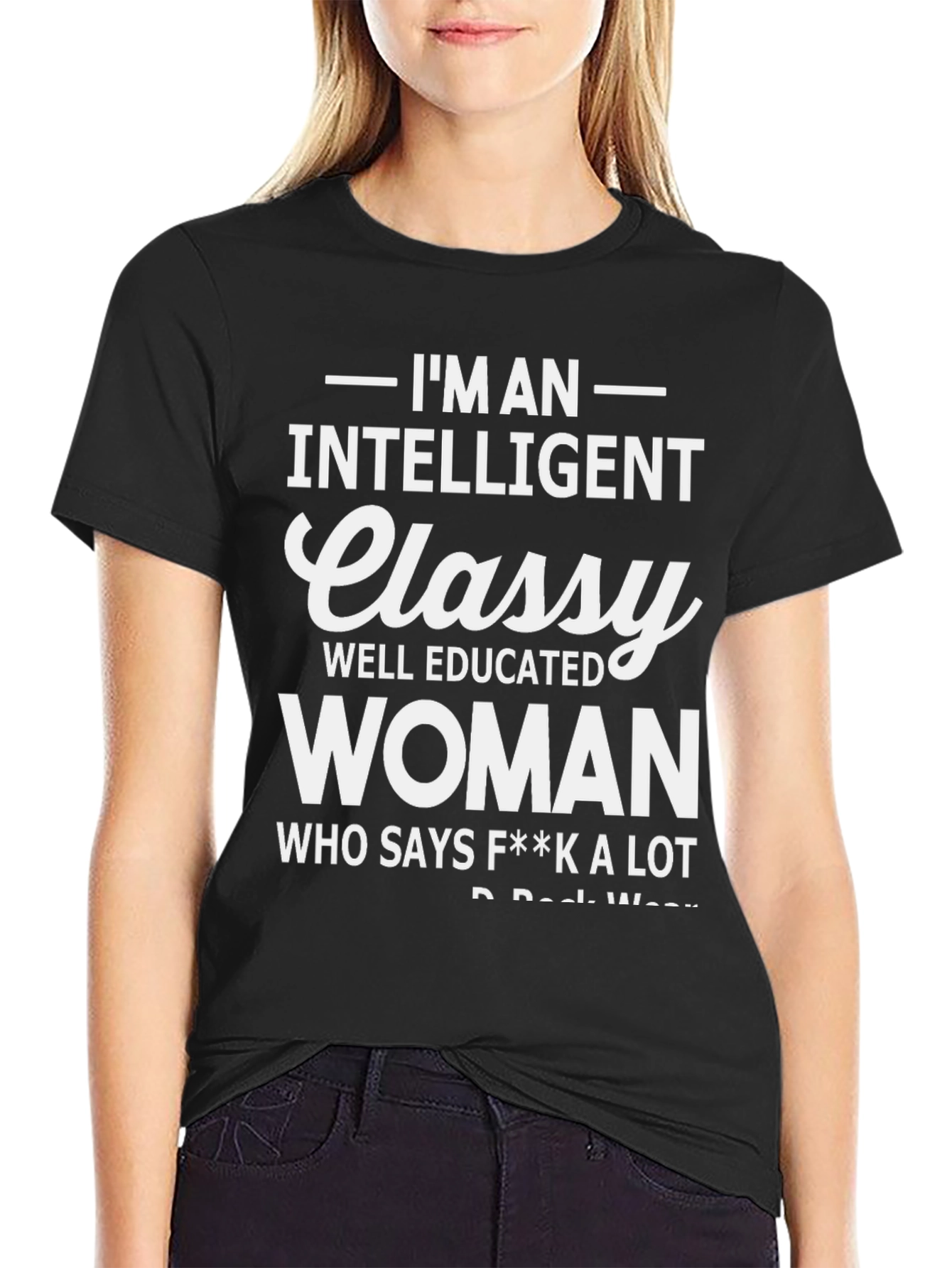 Black Intelligent Classy Woman T-Shirt view 2