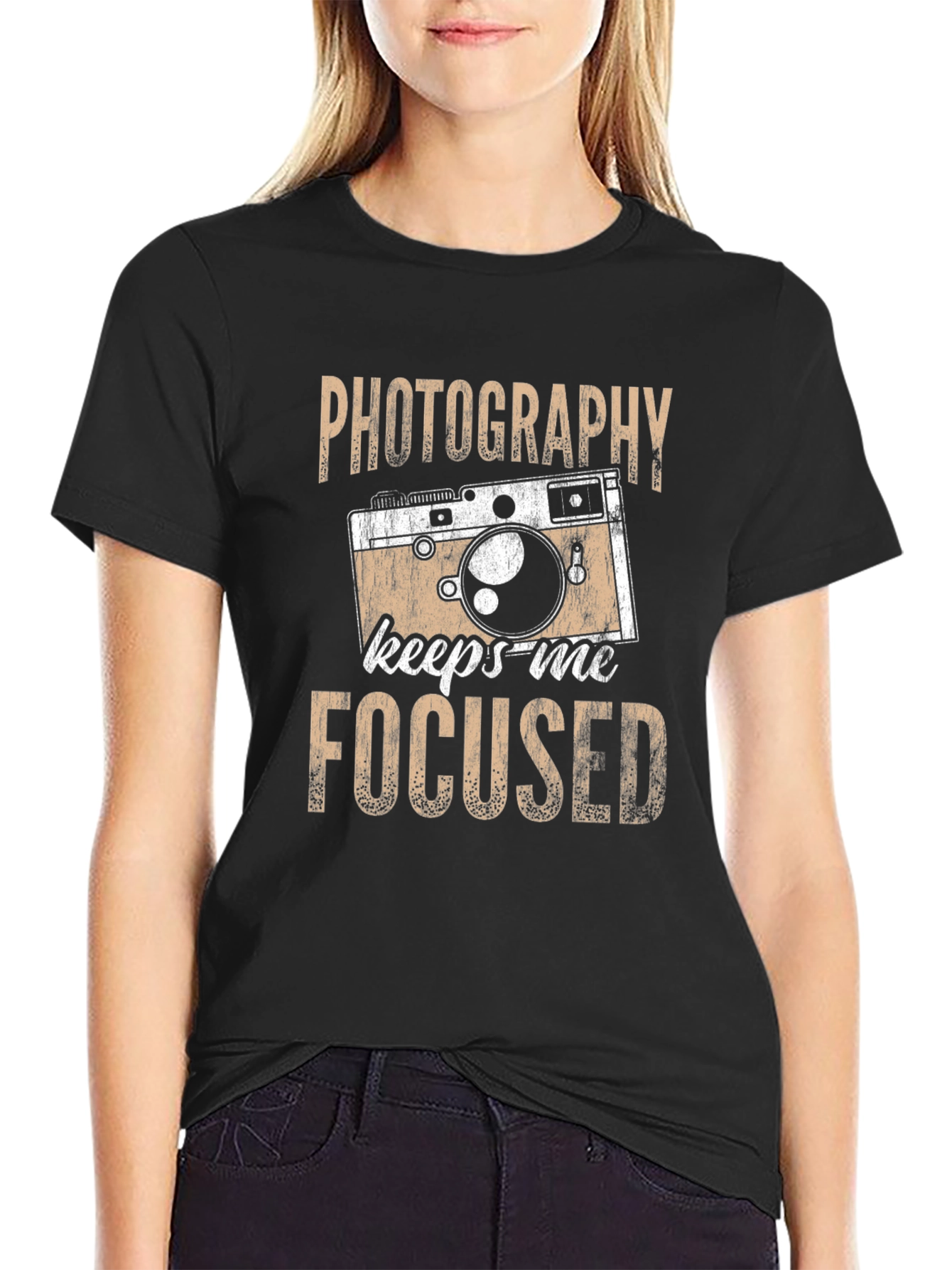 Black Photography Keeps Me Focused T-Shirt view 2