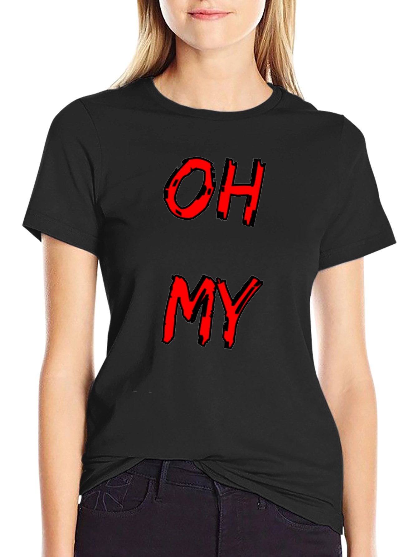 Black Oh My Graphic T-Shirt - Funny Men's Tee view 2