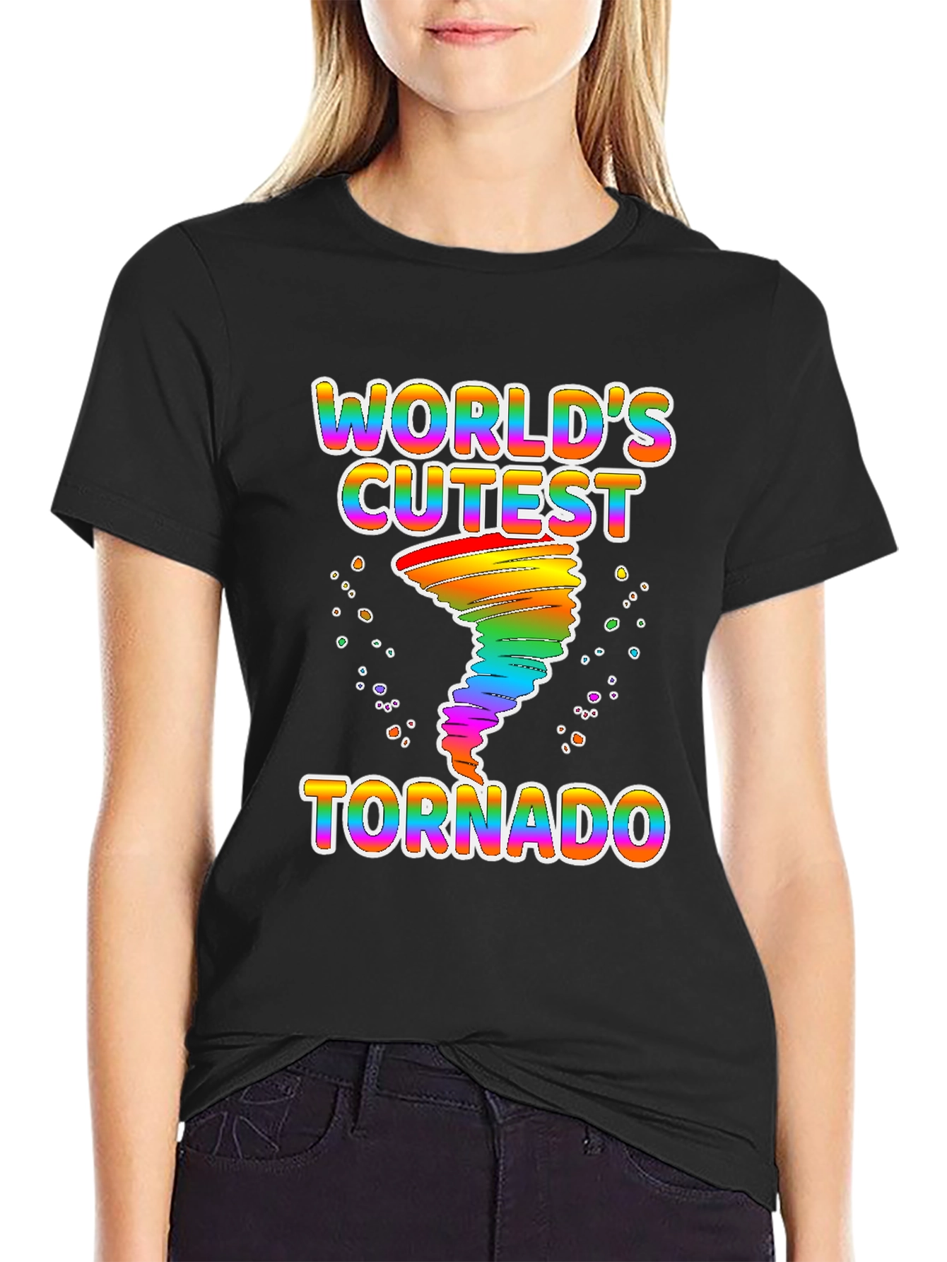 Black World's Cutest Tornado Graphic Tee view 2