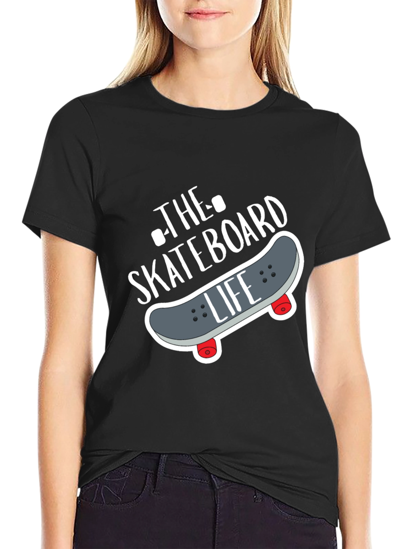 Black Skateboard Life Graphic Tee - Black view 2