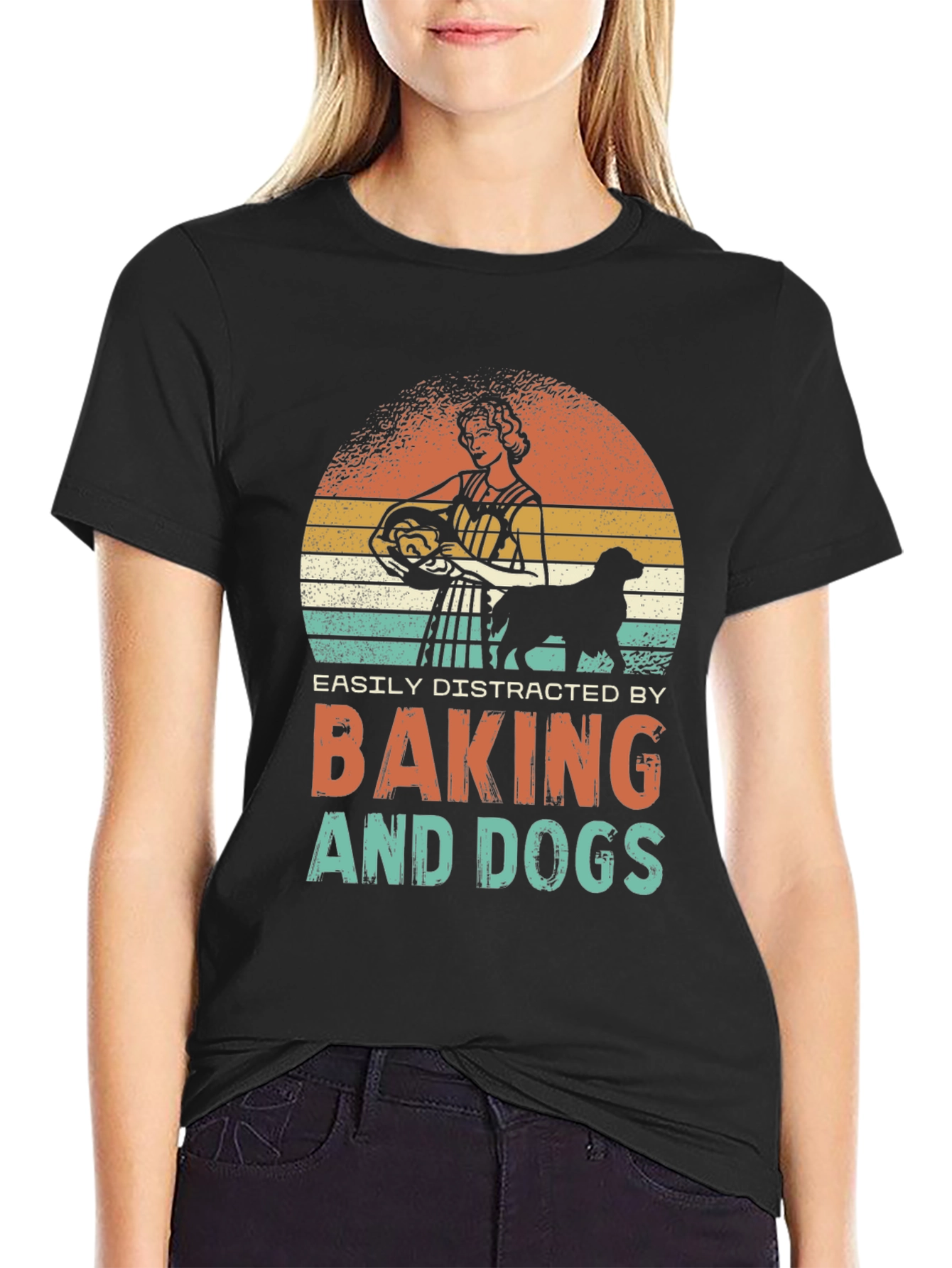 Black Baking and Dogs T-Shirt view 2