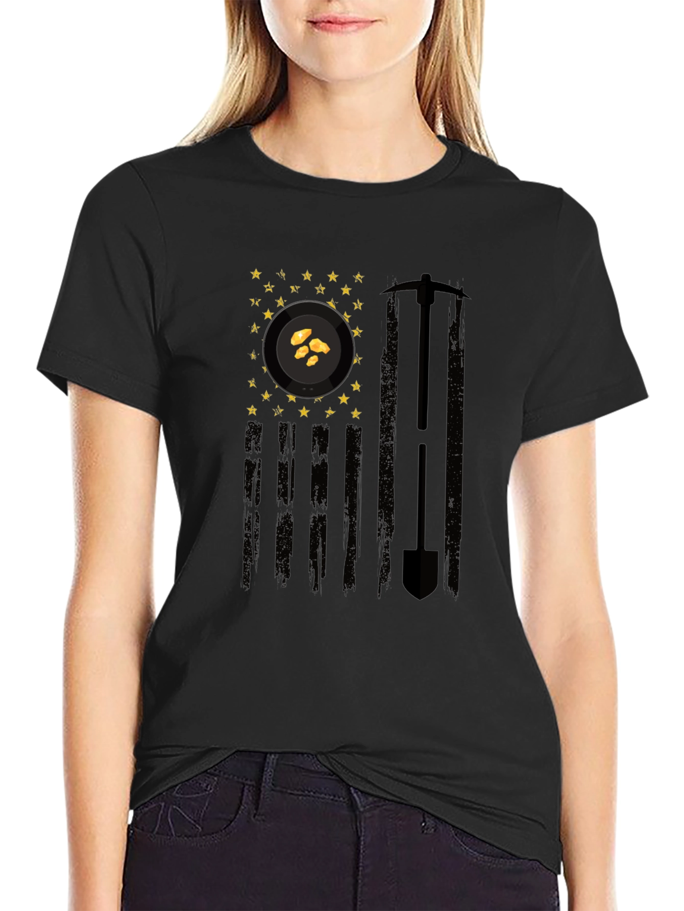 Black Gold Mining Flag Graphic Tee - Prospector's Pride view 2
